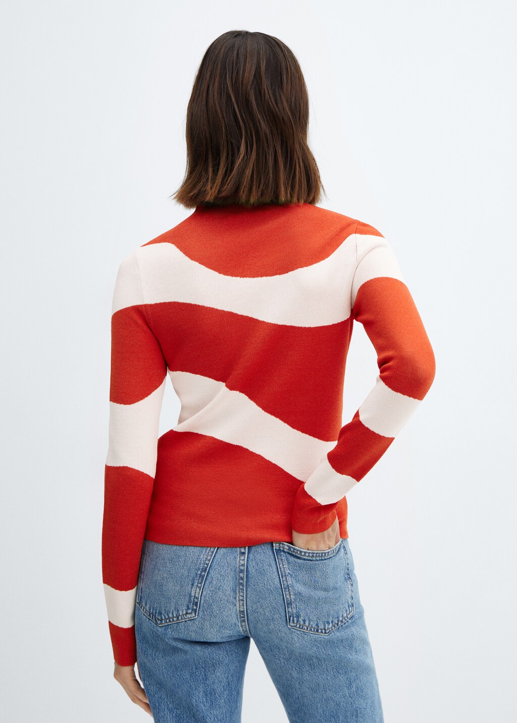 Perkins-neck knitted sweater - Reverse of the article