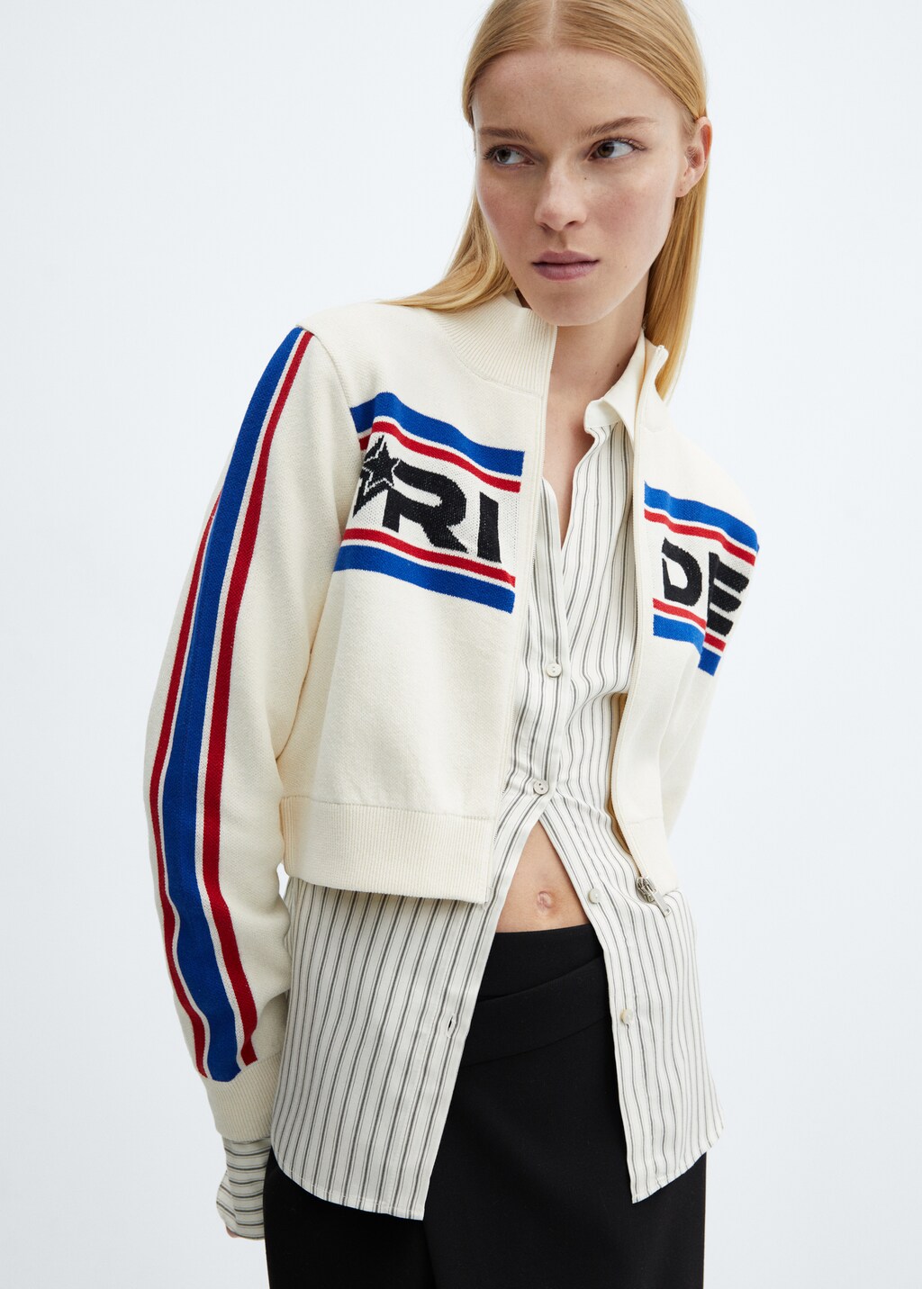 Striped bow blouse - Details of the article 6