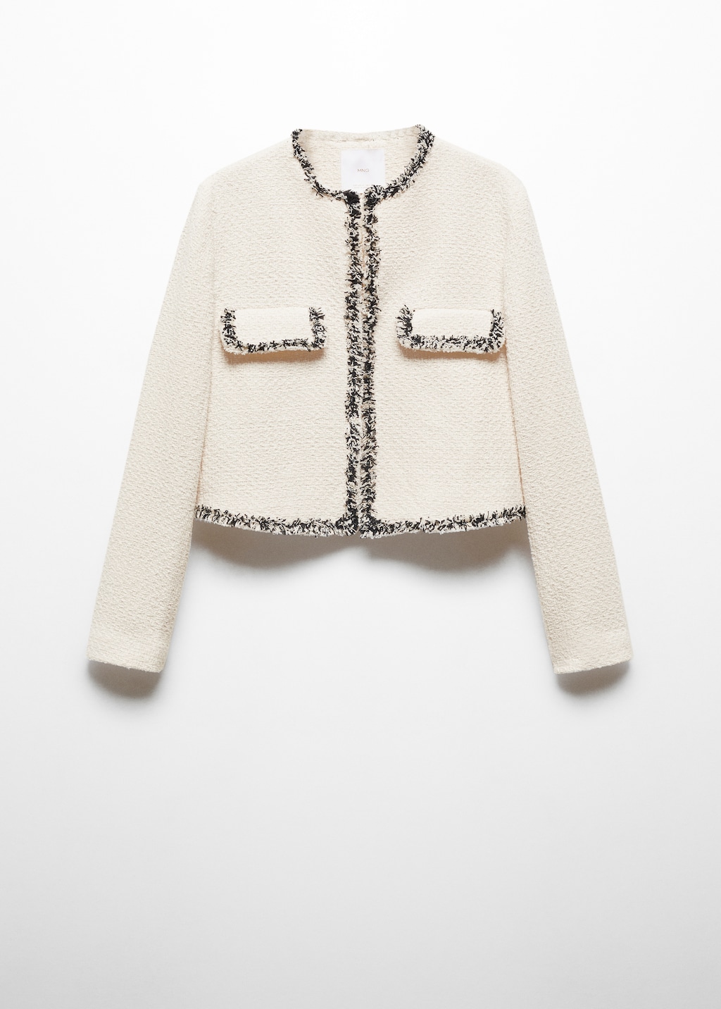 Tweed jacket with contrast detail - Women | MANGO OUTLET USA