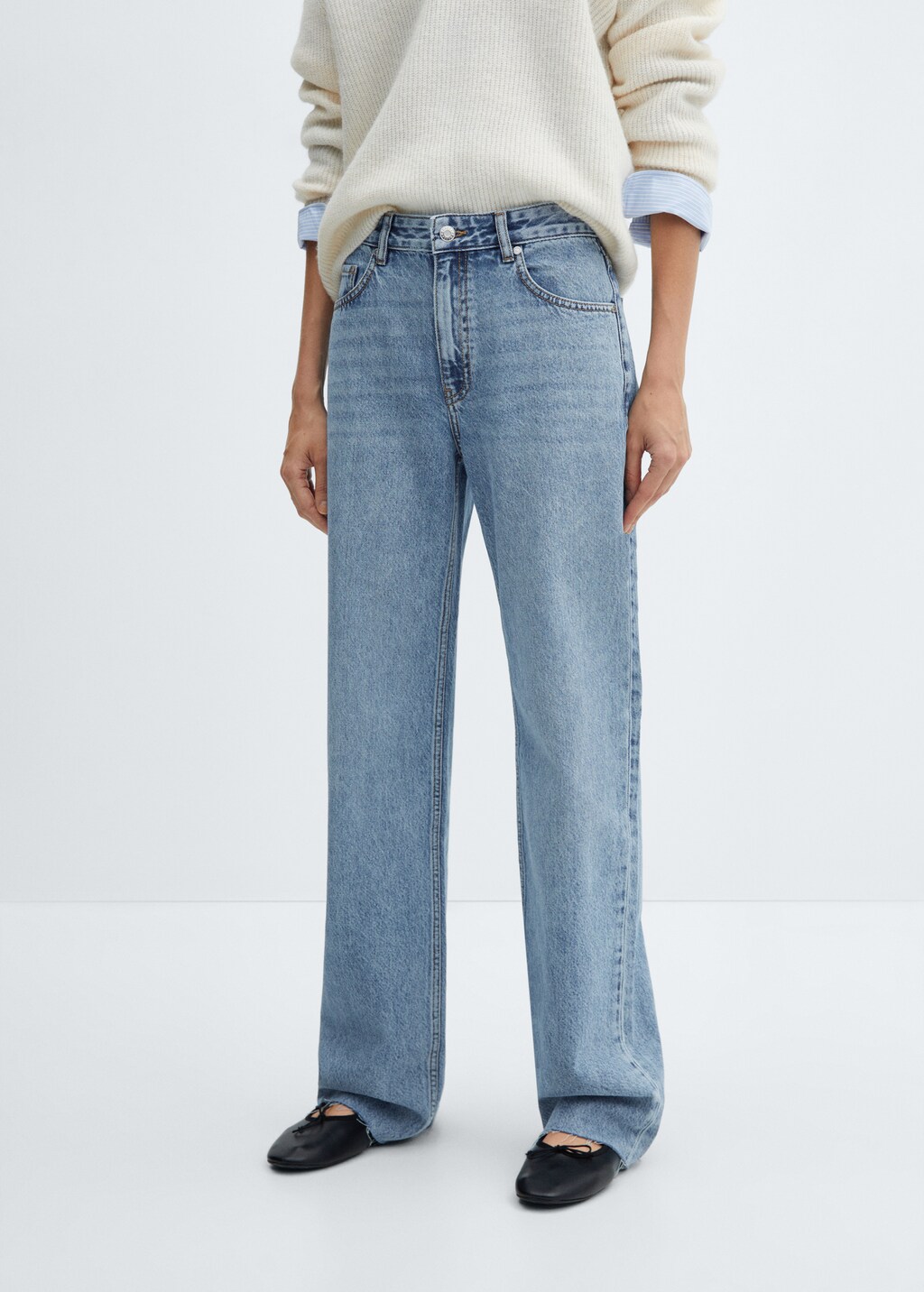 Wideleg mid-rise jeans - Medium plane