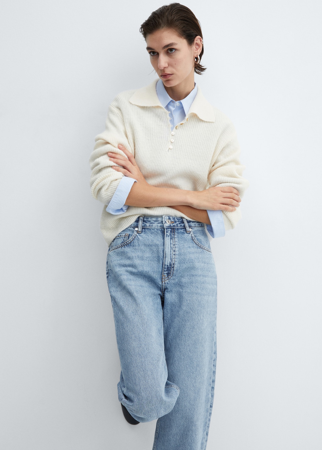 Wideleg mid-rise jeans - Details of the article 1