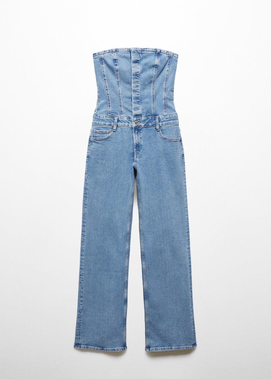 Schulterfreier Jeans-Jumpsuit - Artikel ohne Model