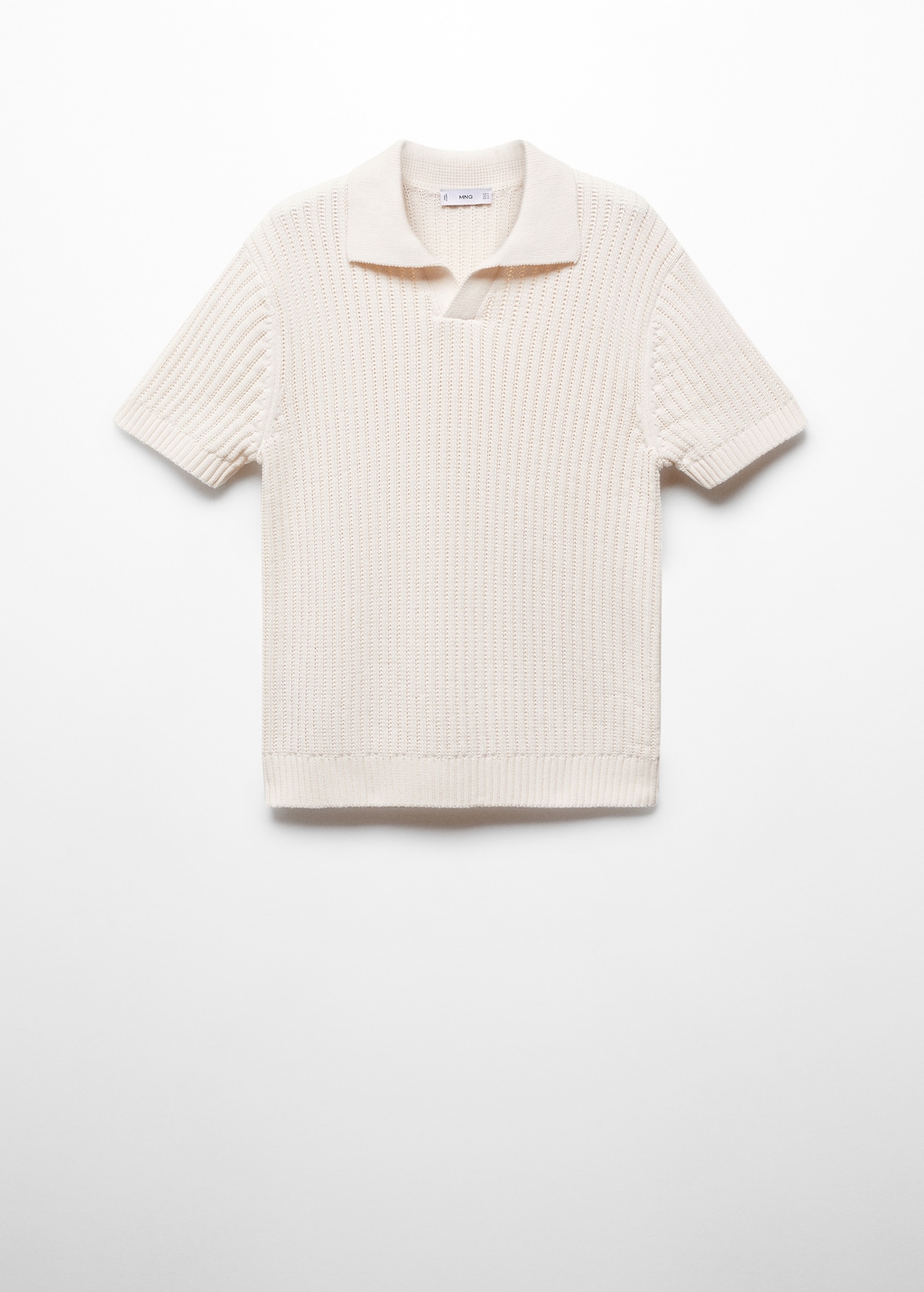 Openwork cotton knitte polo shirt - Article without model