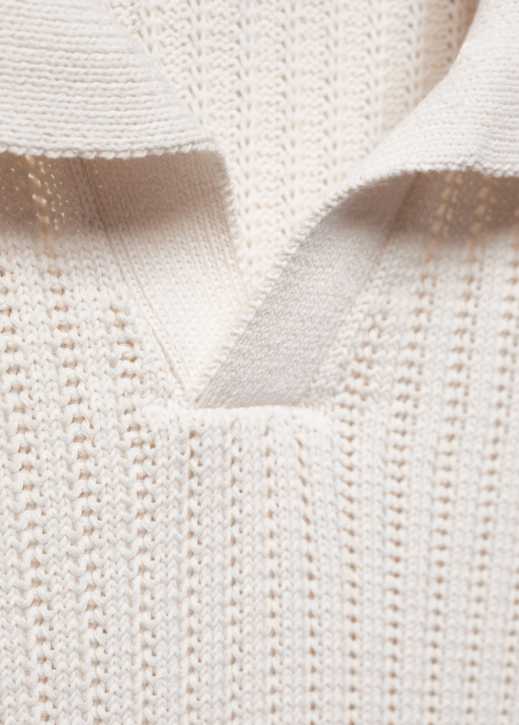 Openwork cotton knitte polo shirt - Details of the article 8