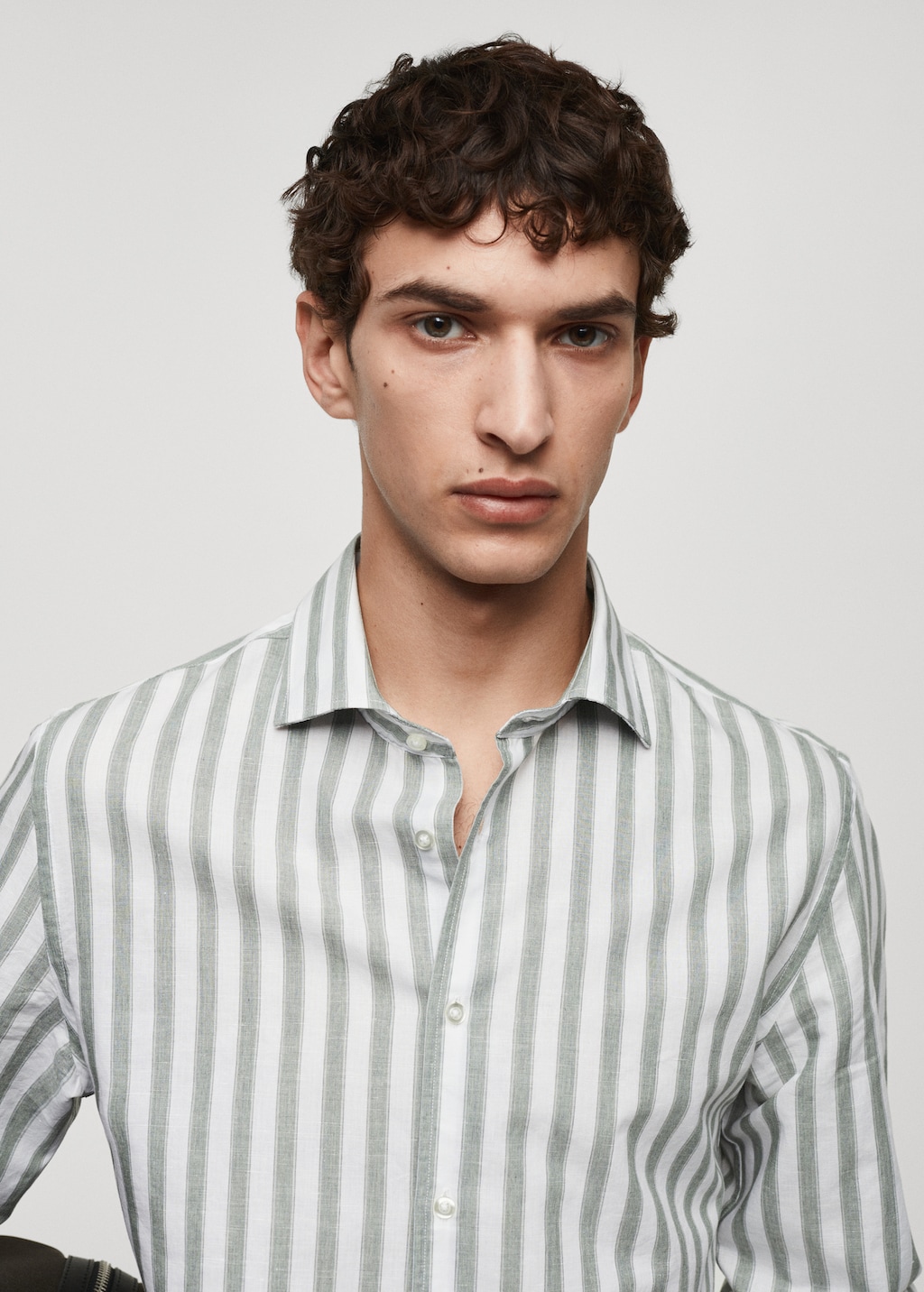 Linen Tencel-blend striped shirt - Details of the article 1