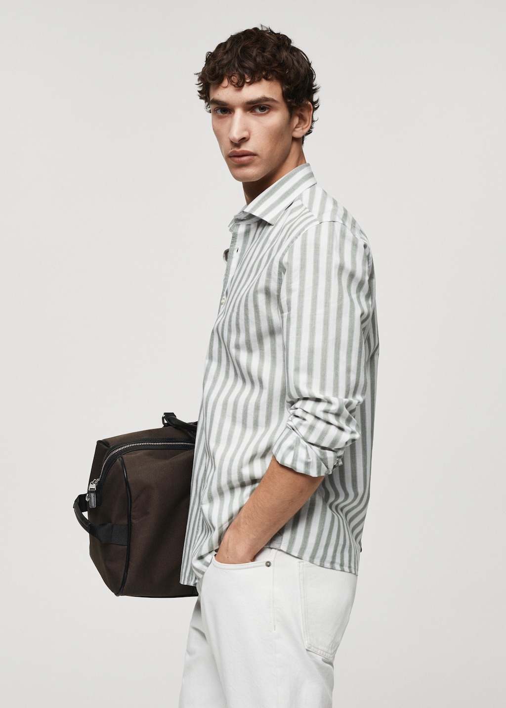 Linen Tencel-blend striped shirt - Details of the article 2