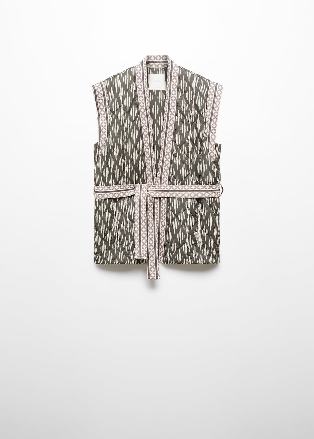 Quilted gilet with belt - Article without model