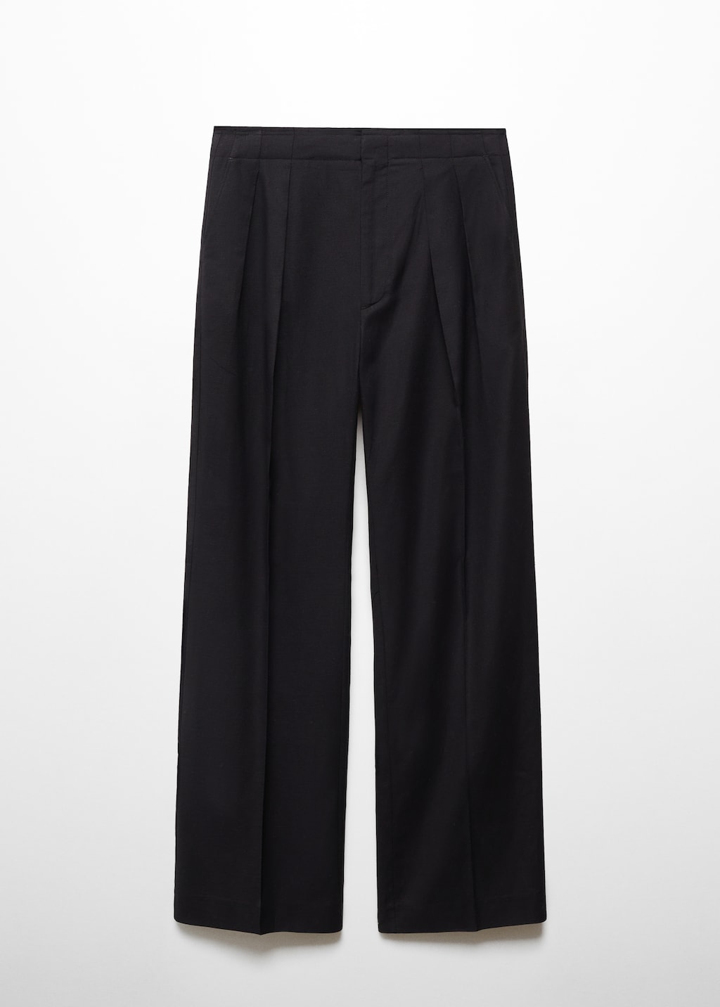 Contrast-trim pleated trousers - Article without model