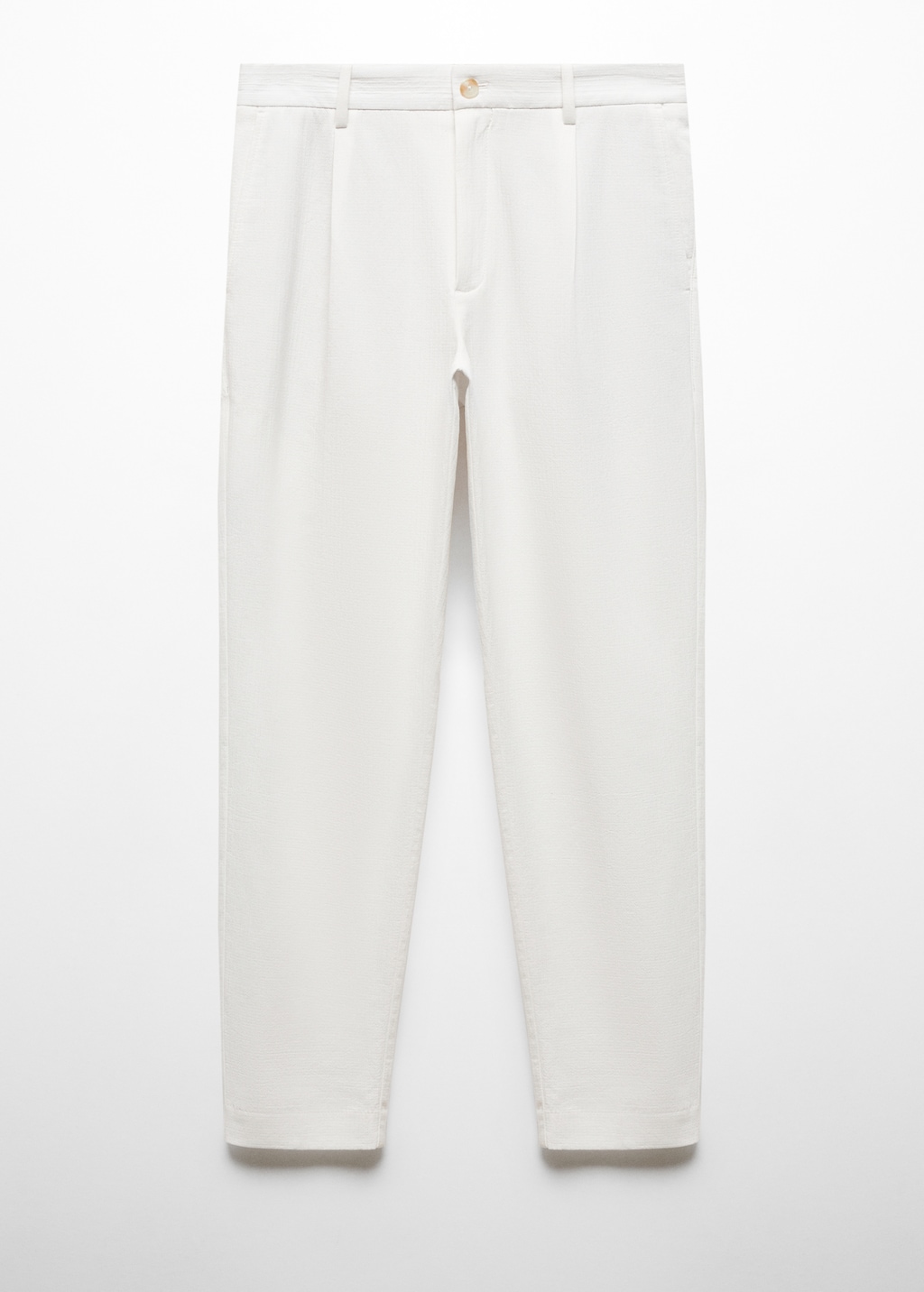 Embroidered pleated cotton trousers - Article without model