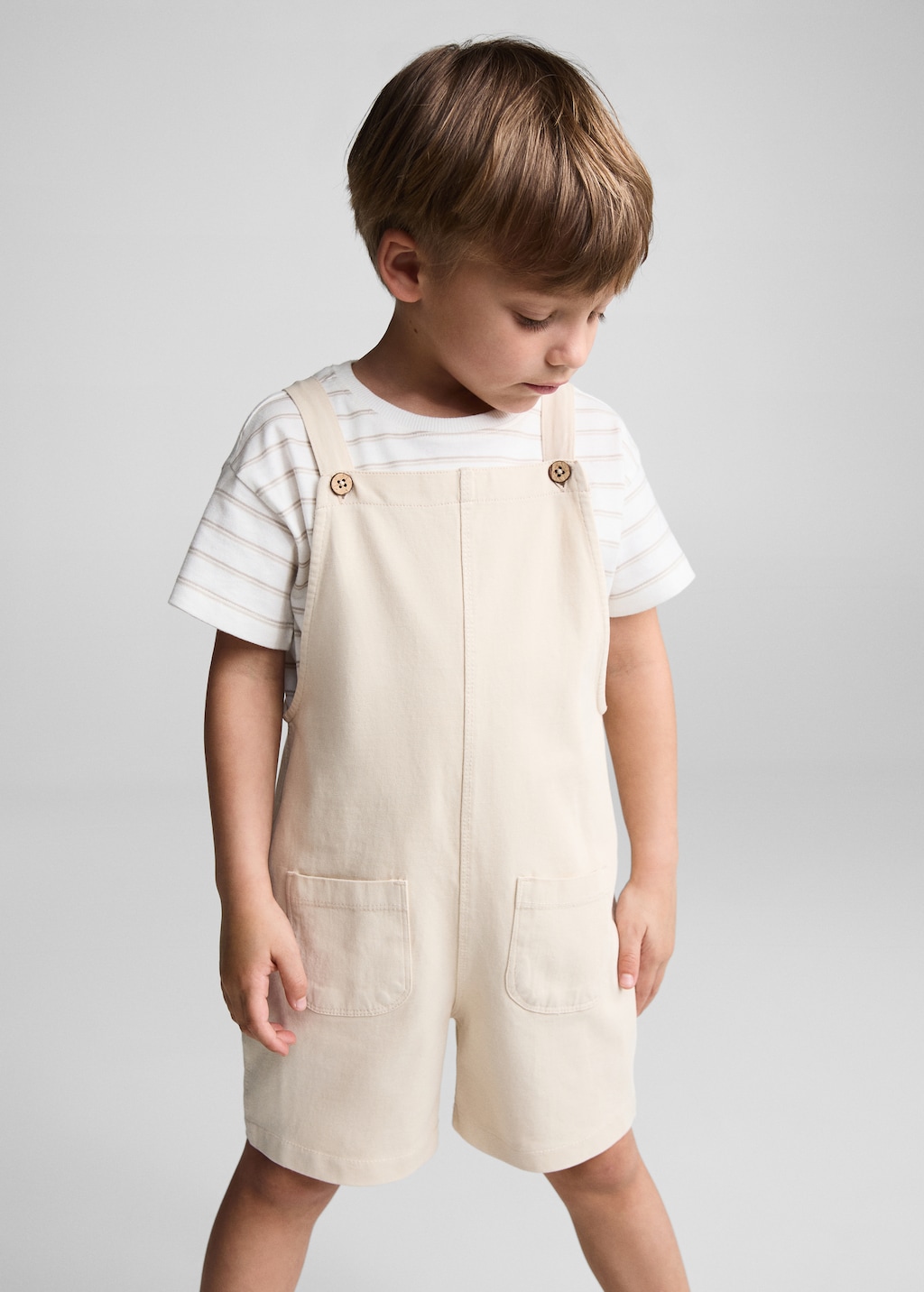 Short cotton dungarees - Medium plane