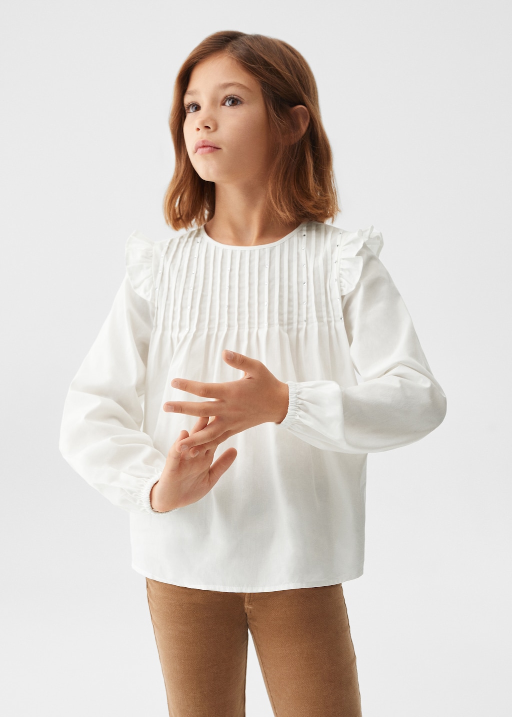 Ruffled cotton blouse on sale