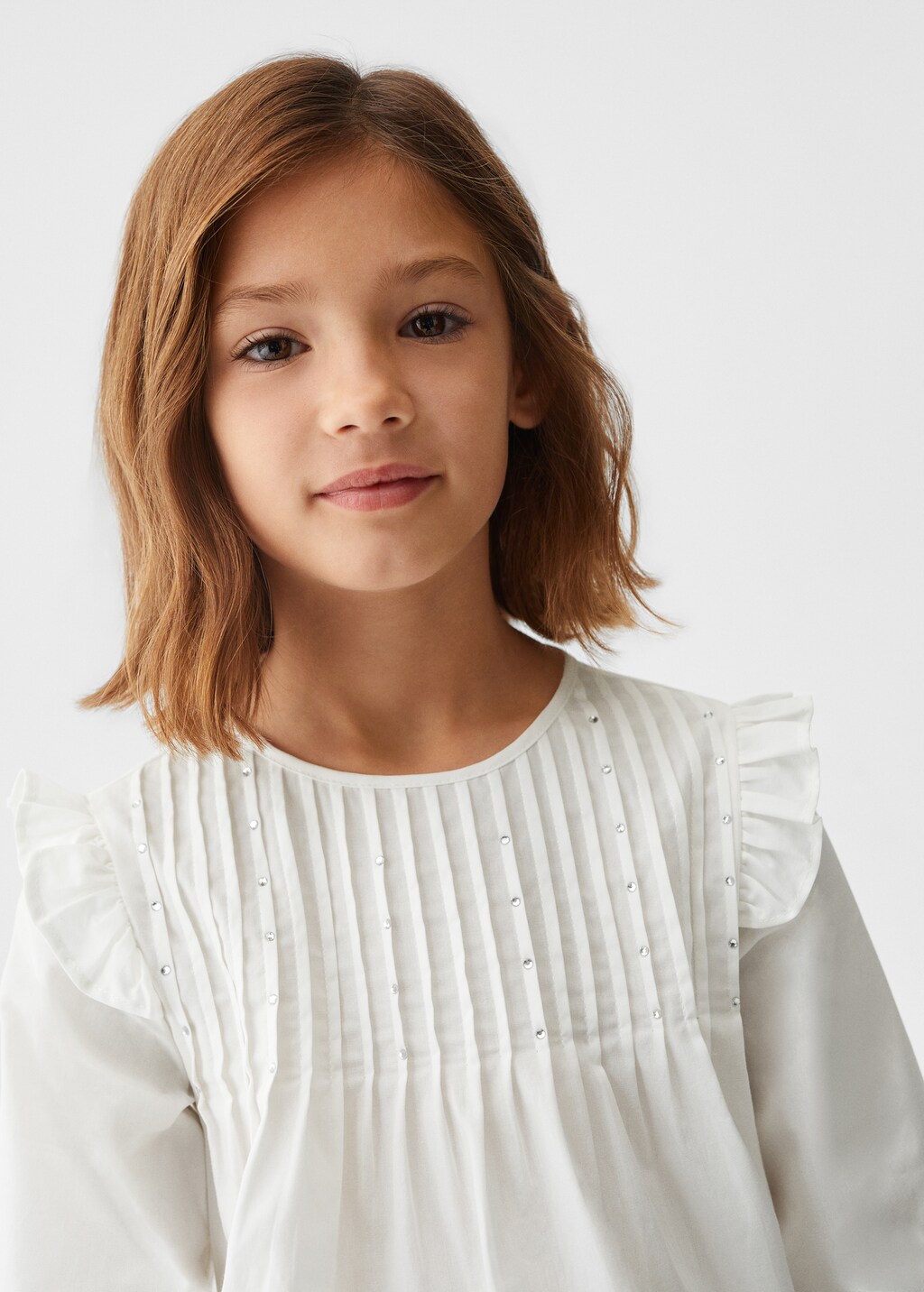 Ruffled cotton blouse