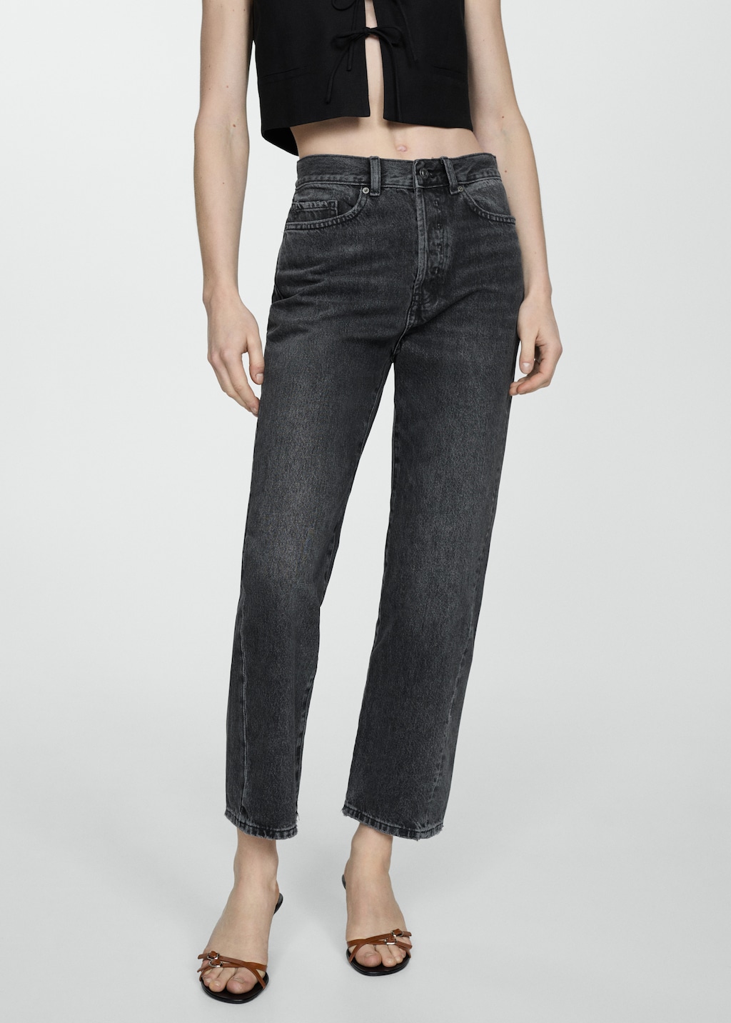 Straight jeans with forward seams - Medium plane