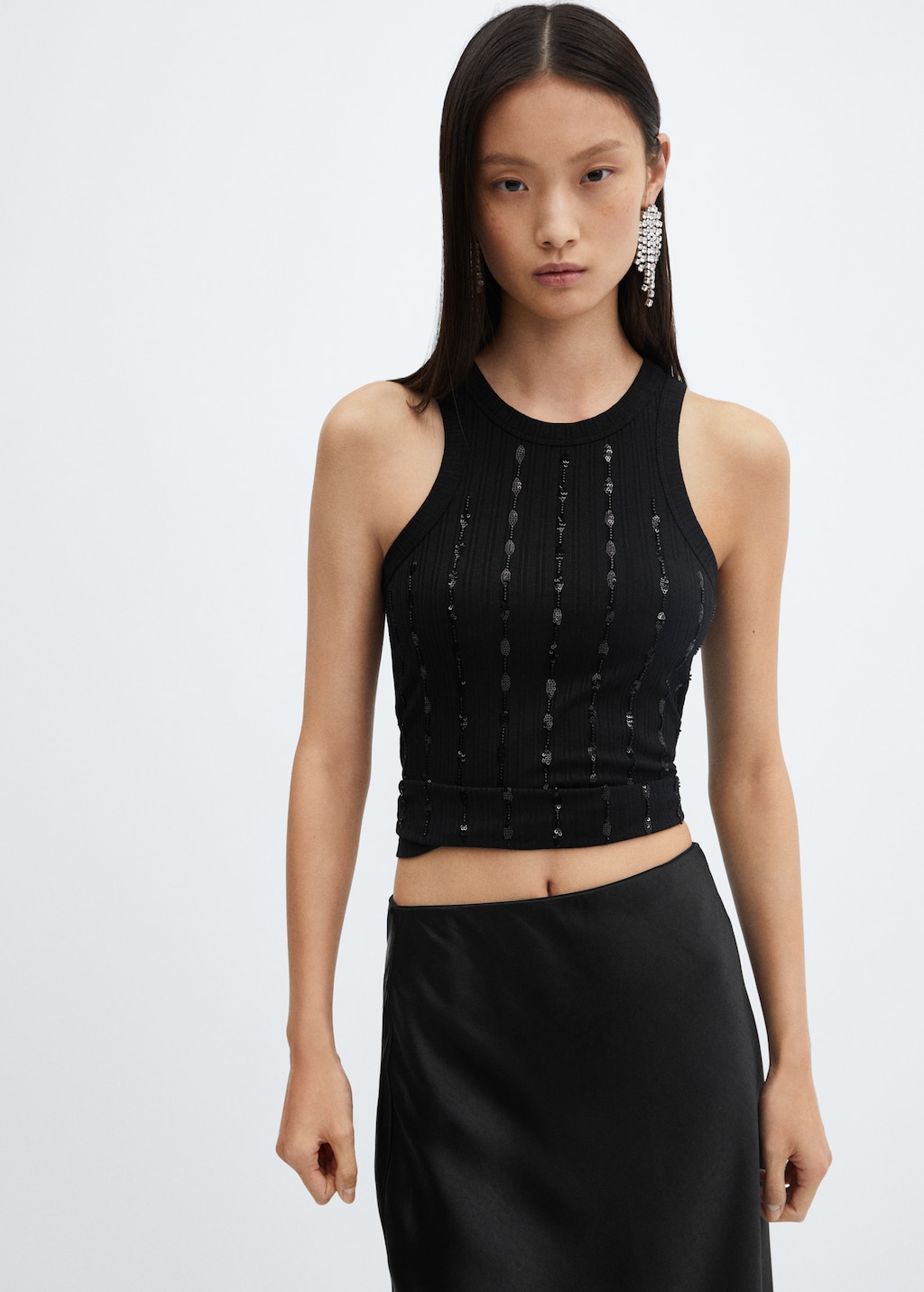 Sequin embroidered knit top - Medium plane