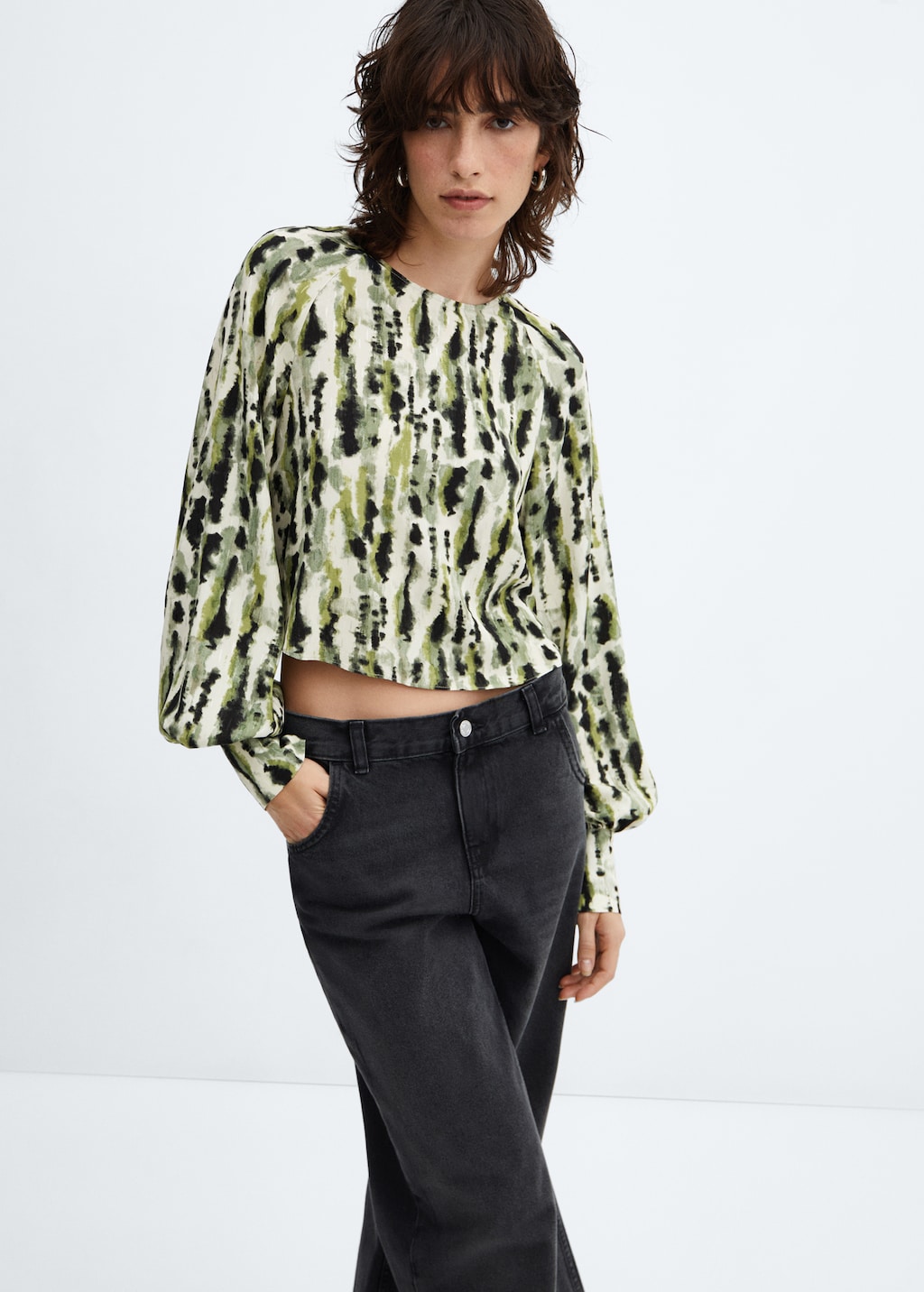 Bow printed blouse - Medium plane