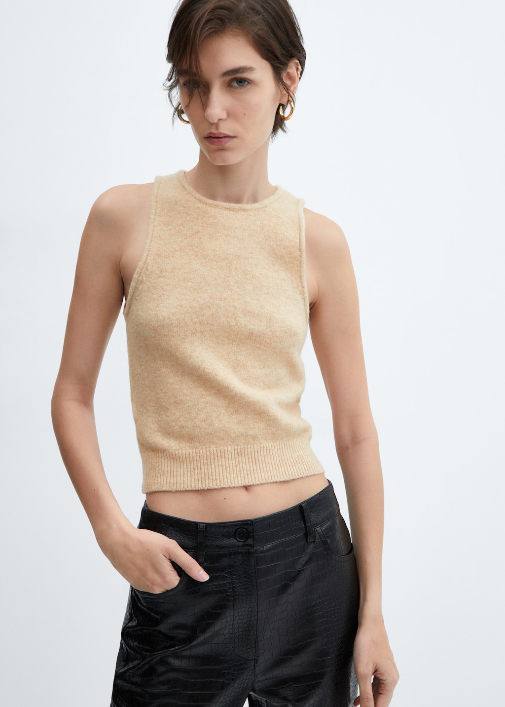 Knit strap top - Medium plane