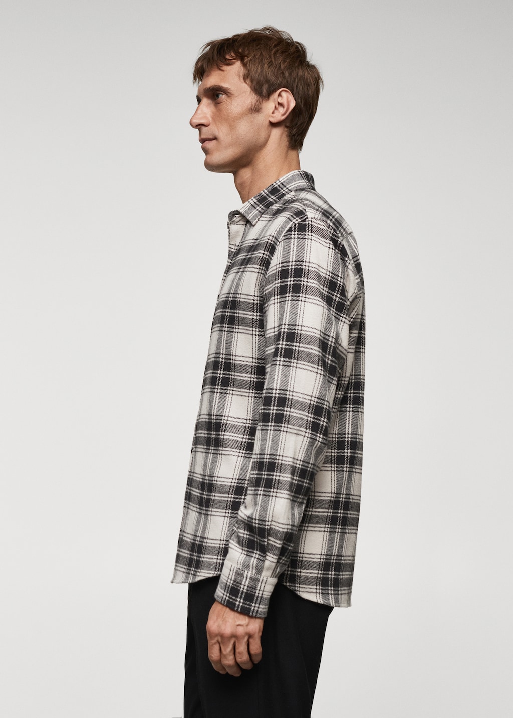 Regular fit checked flannel shirt - Details of the article 2