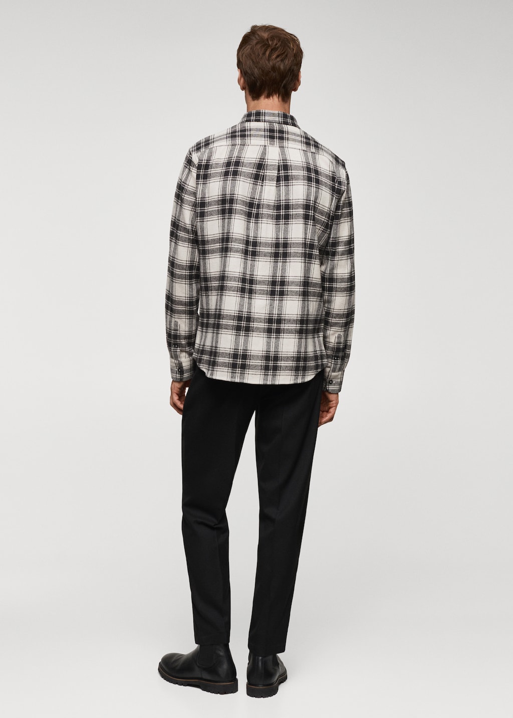 Regular fit checked flannel shirt - Reverse of the article