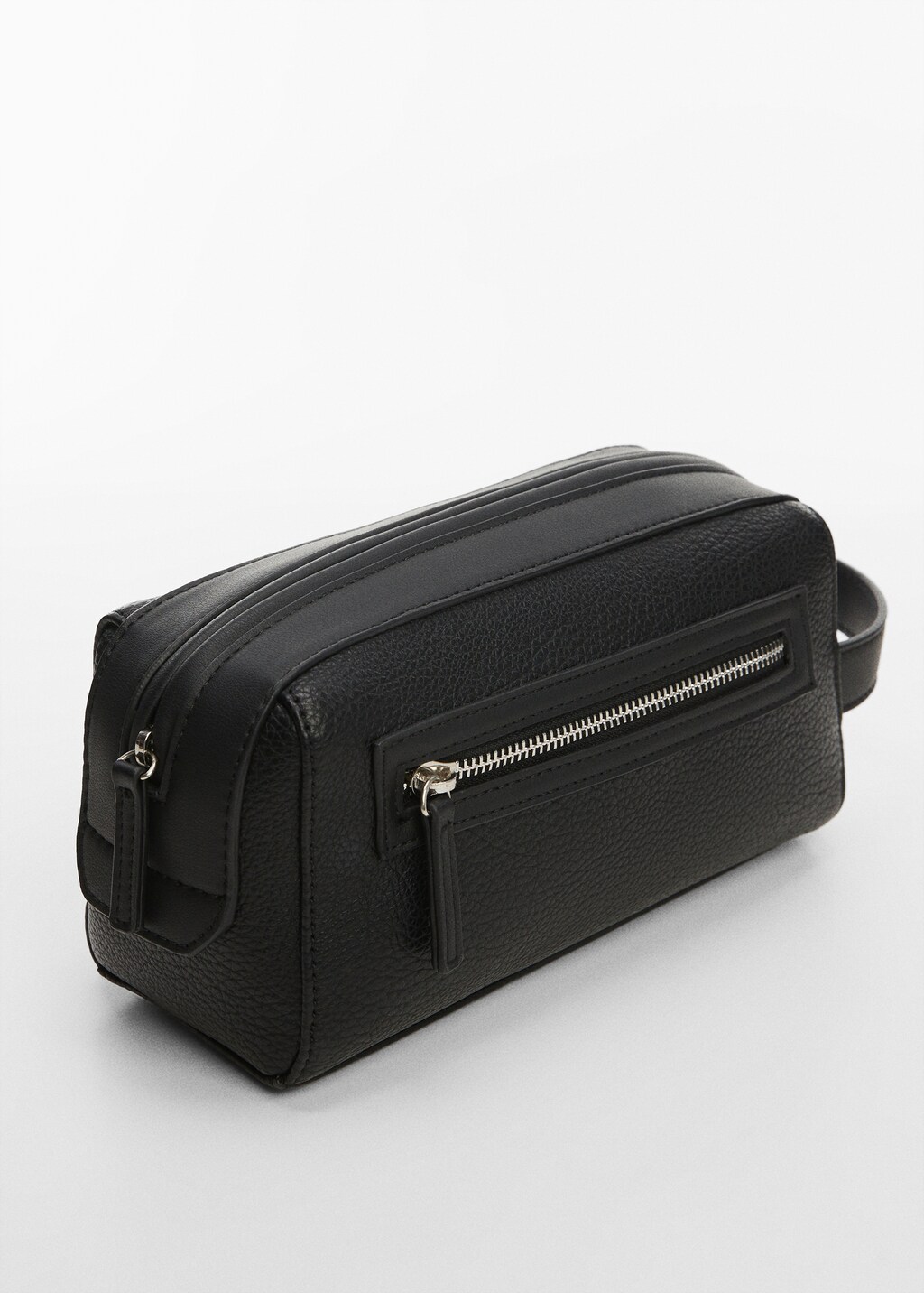 Zipped pebbled cosmetic bag - Medium plane