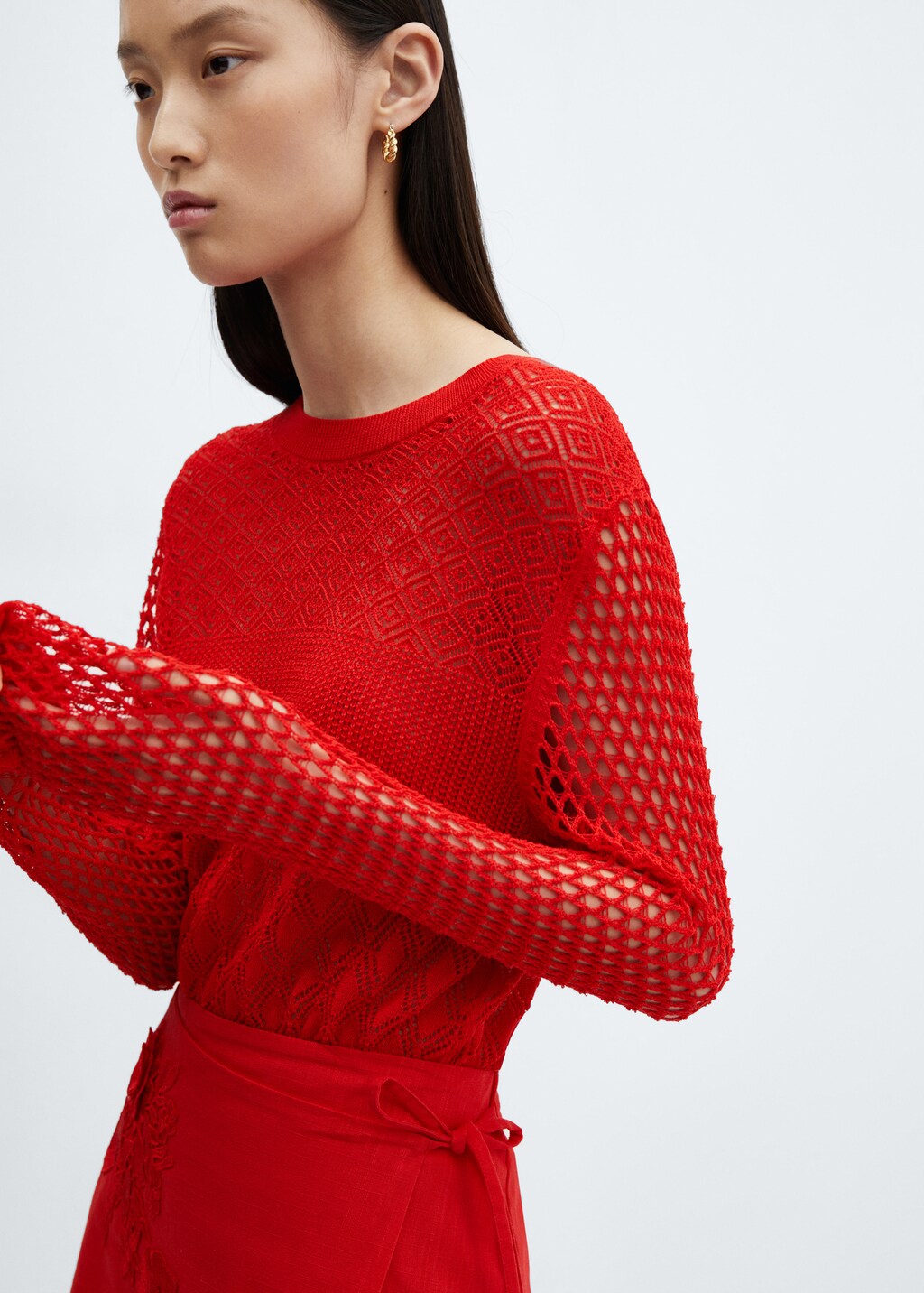 Knitted sweater with openwork details - Details of the article 6