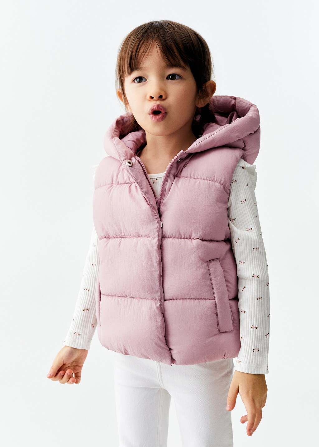 Quilted gilet with hood - Medium plane