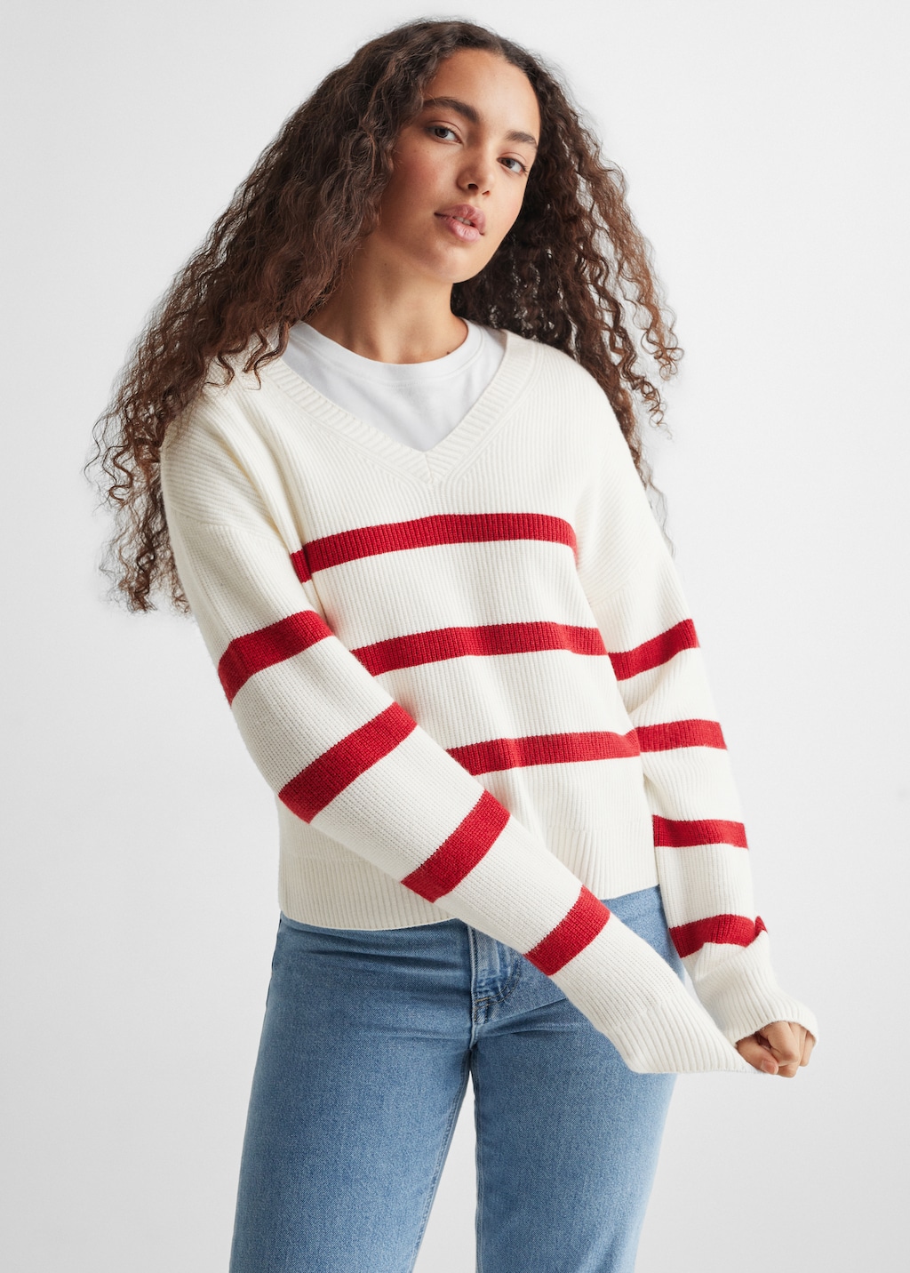 Knit striped sweater - Medium plane