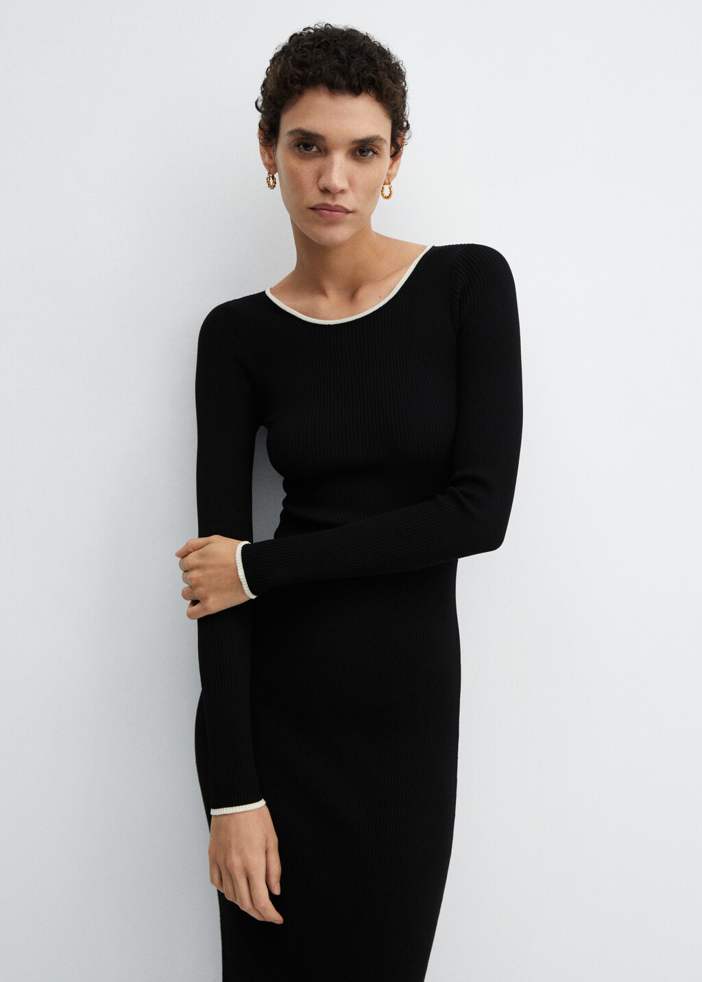 Contrast trim dress - Medium plane