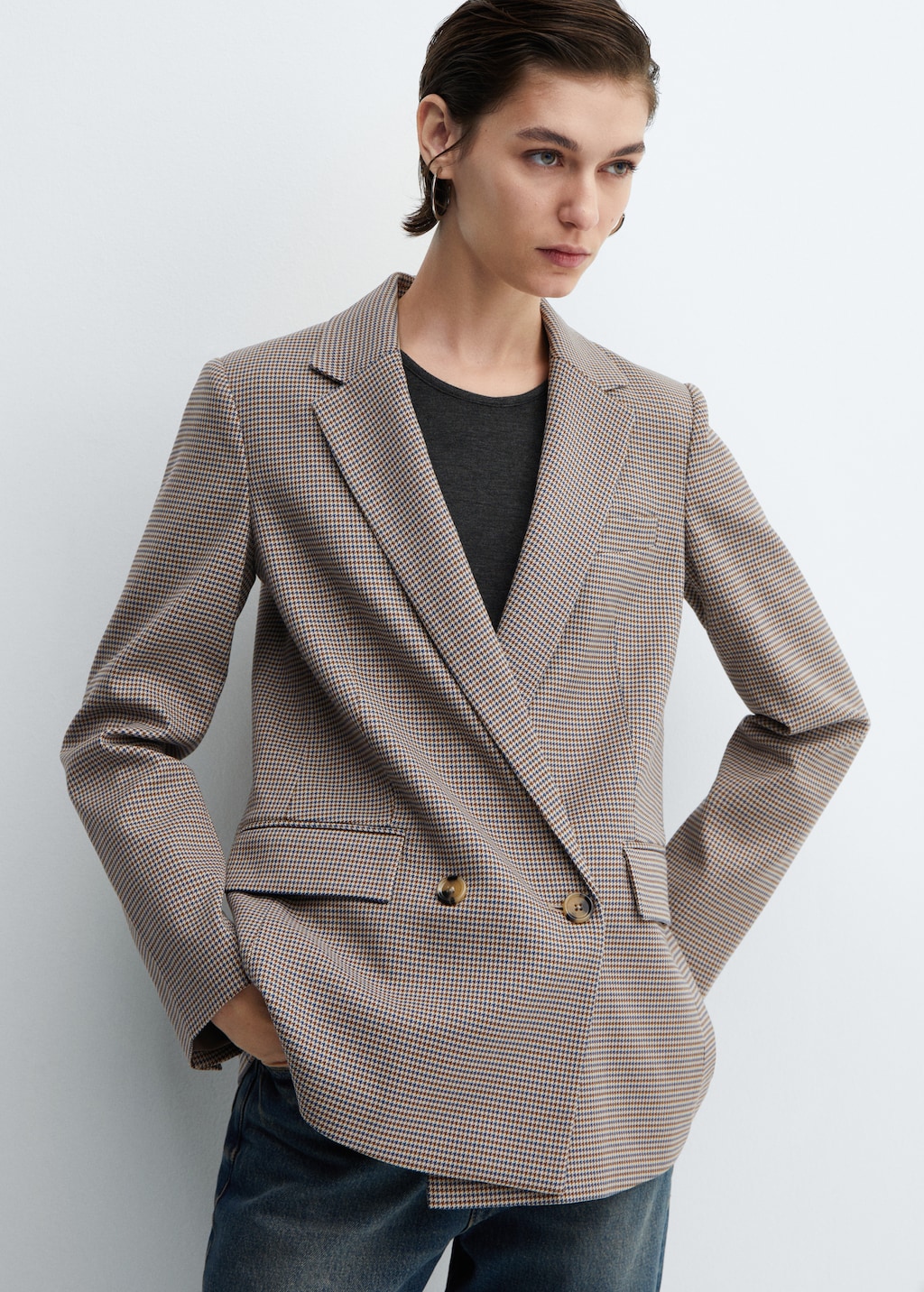 Houndstooth wool-blend blazer - Details of the article 2