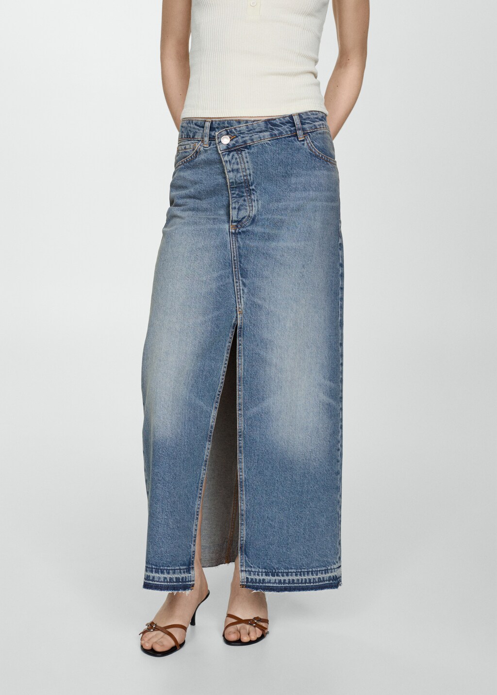 Asymmetrical denim skirt - Medium plane