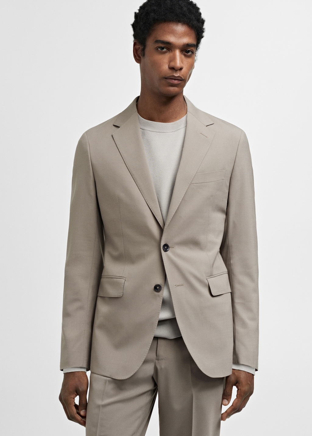 Slim-fit wool suit jacket - Medium plane