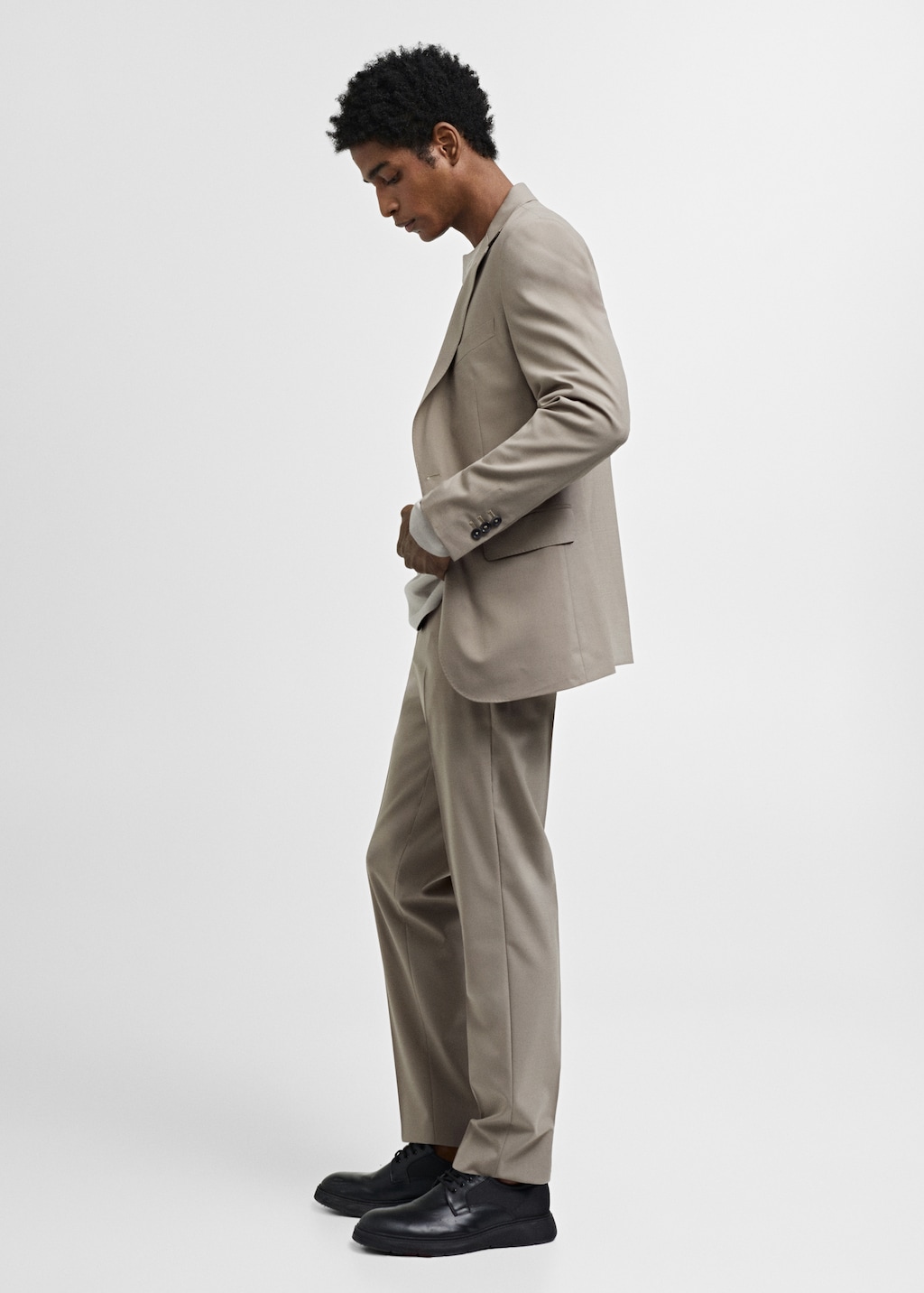 Slim-fit wool suit jacket - Details of the article 2