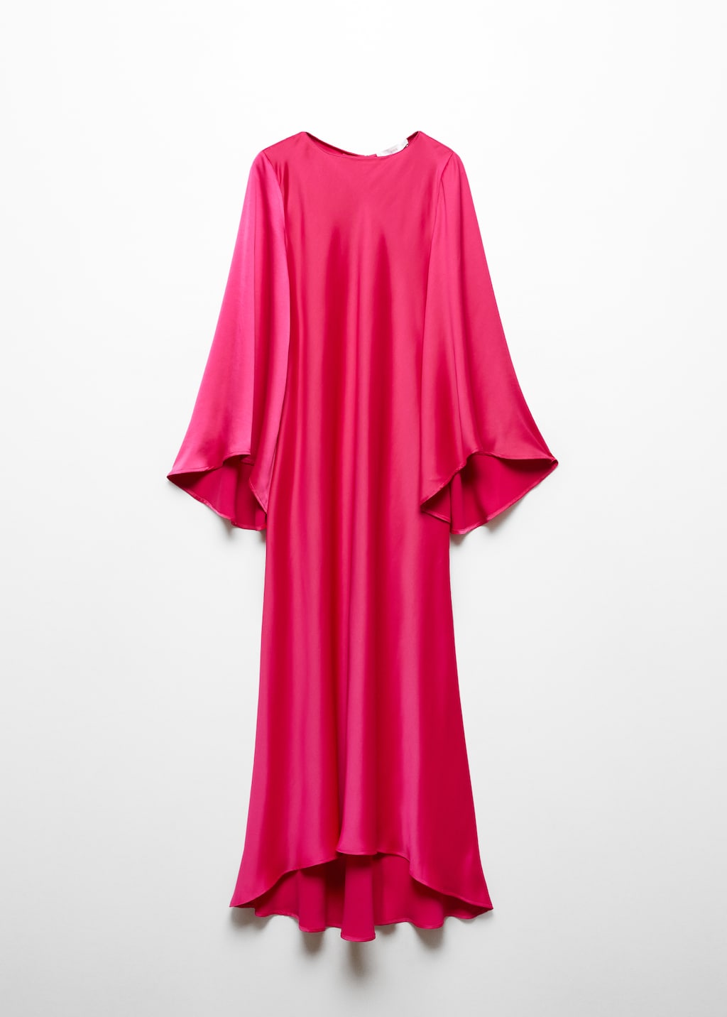 Flared-sleeve satin dress - Article without model