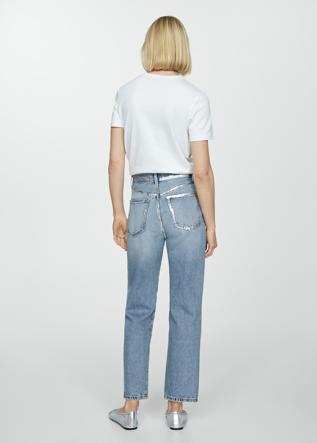 Straight-fit jeans with foil details - Reverse of the article