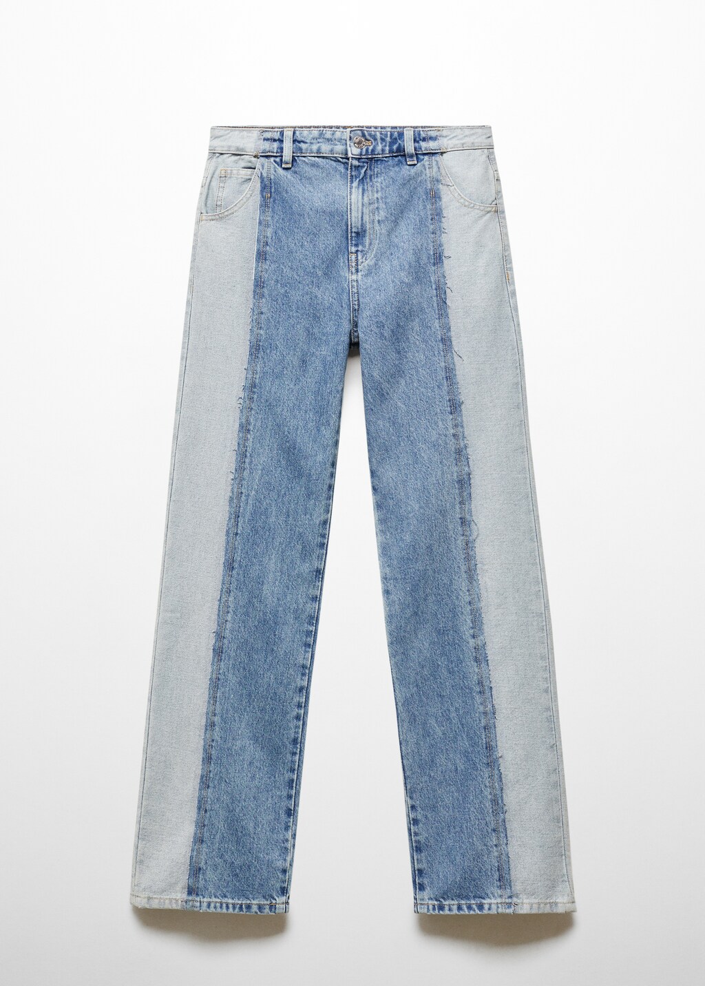 Two-tone straight-fit jeans - Article without model