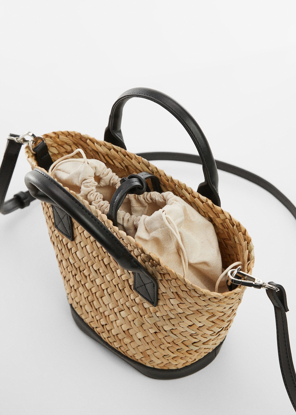 Natural fiber basket bag Women MANGO OUTLET USA