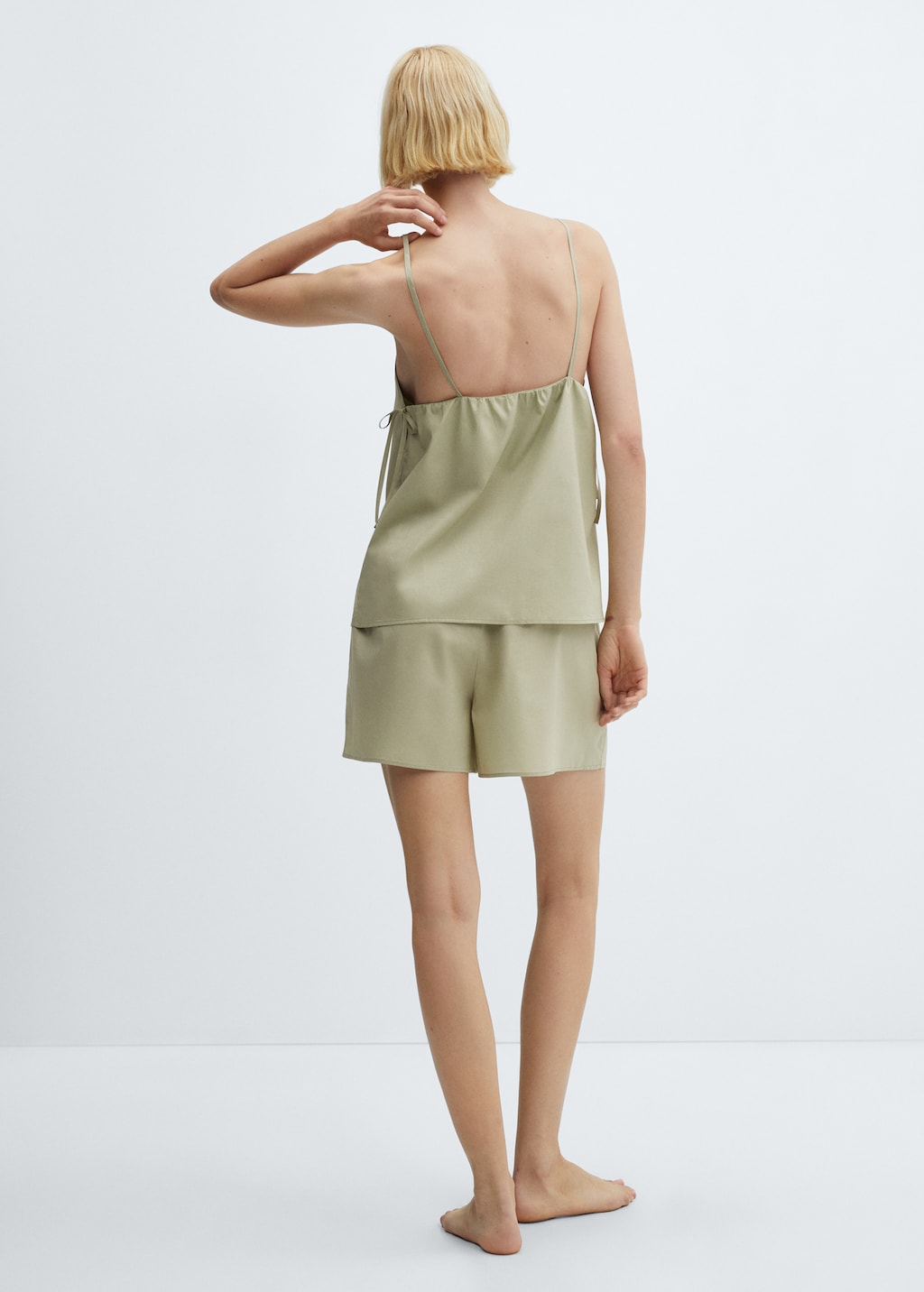 Cotton pyjama shorts with elastic waist - Reverse of the article