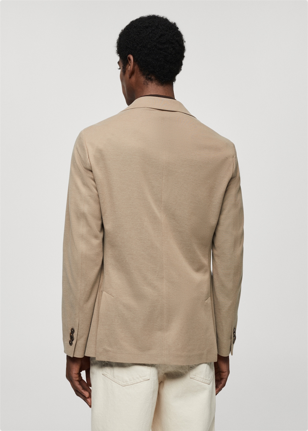 Structured slim fit cotton blazer - Reverse of the article