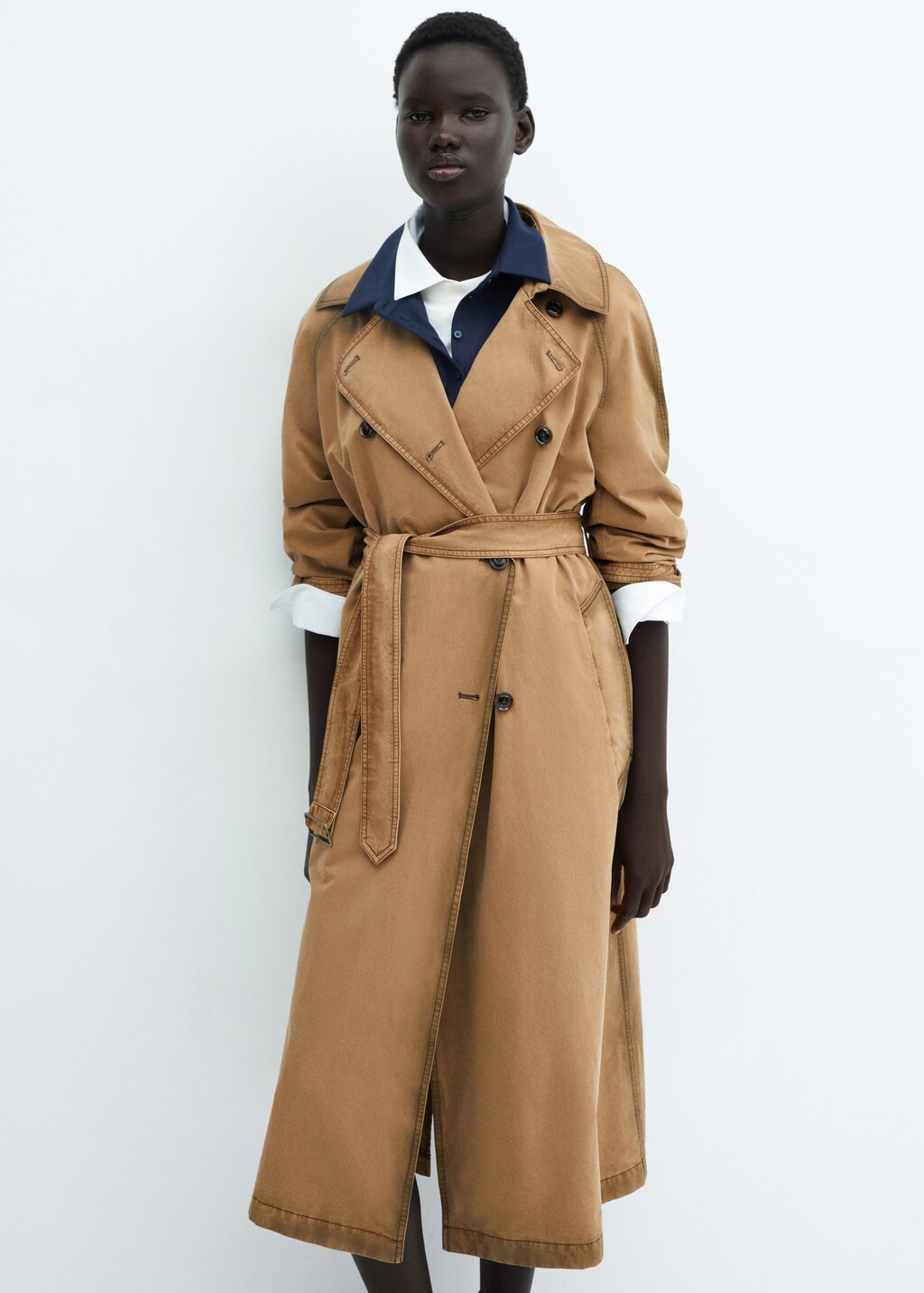 Worn-effect trench coat - Medium plane