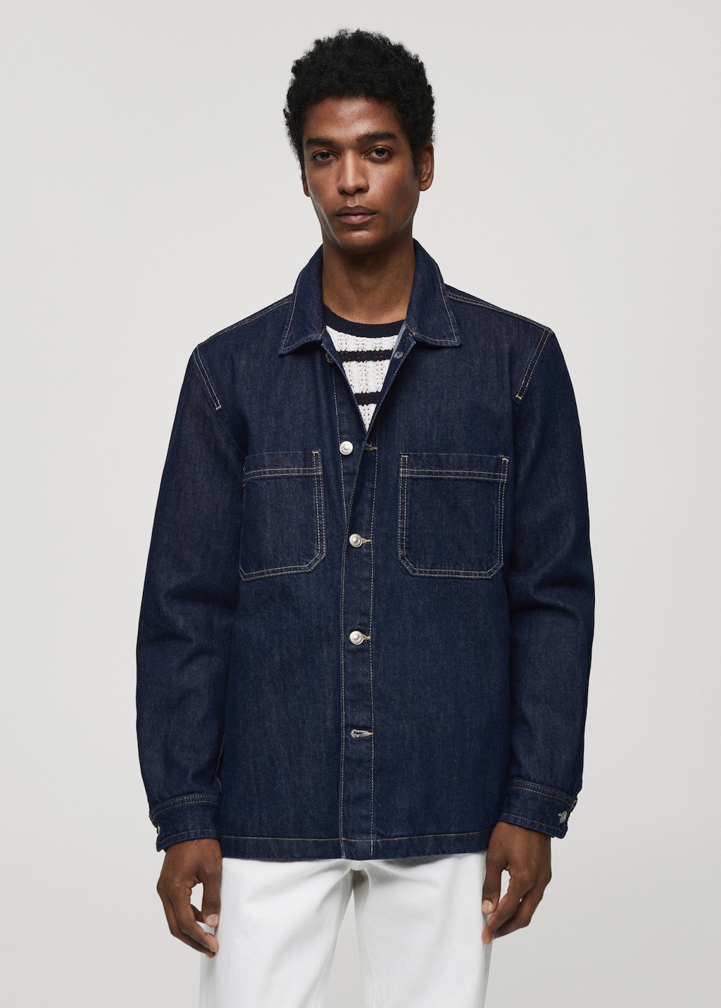 Pocket denim overshirt - Medium plane