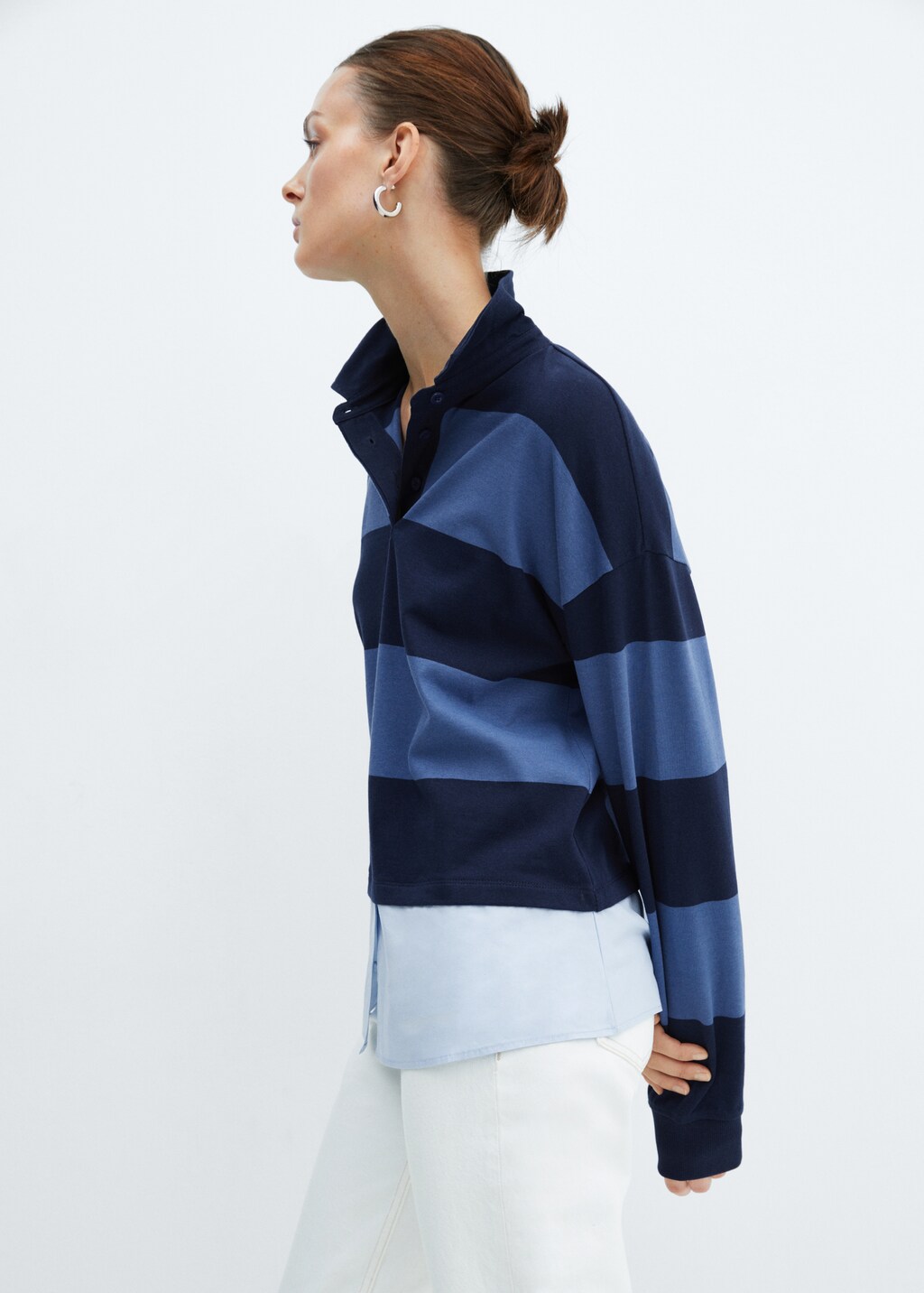 Striped combined polo shirt  - Details of the article 6