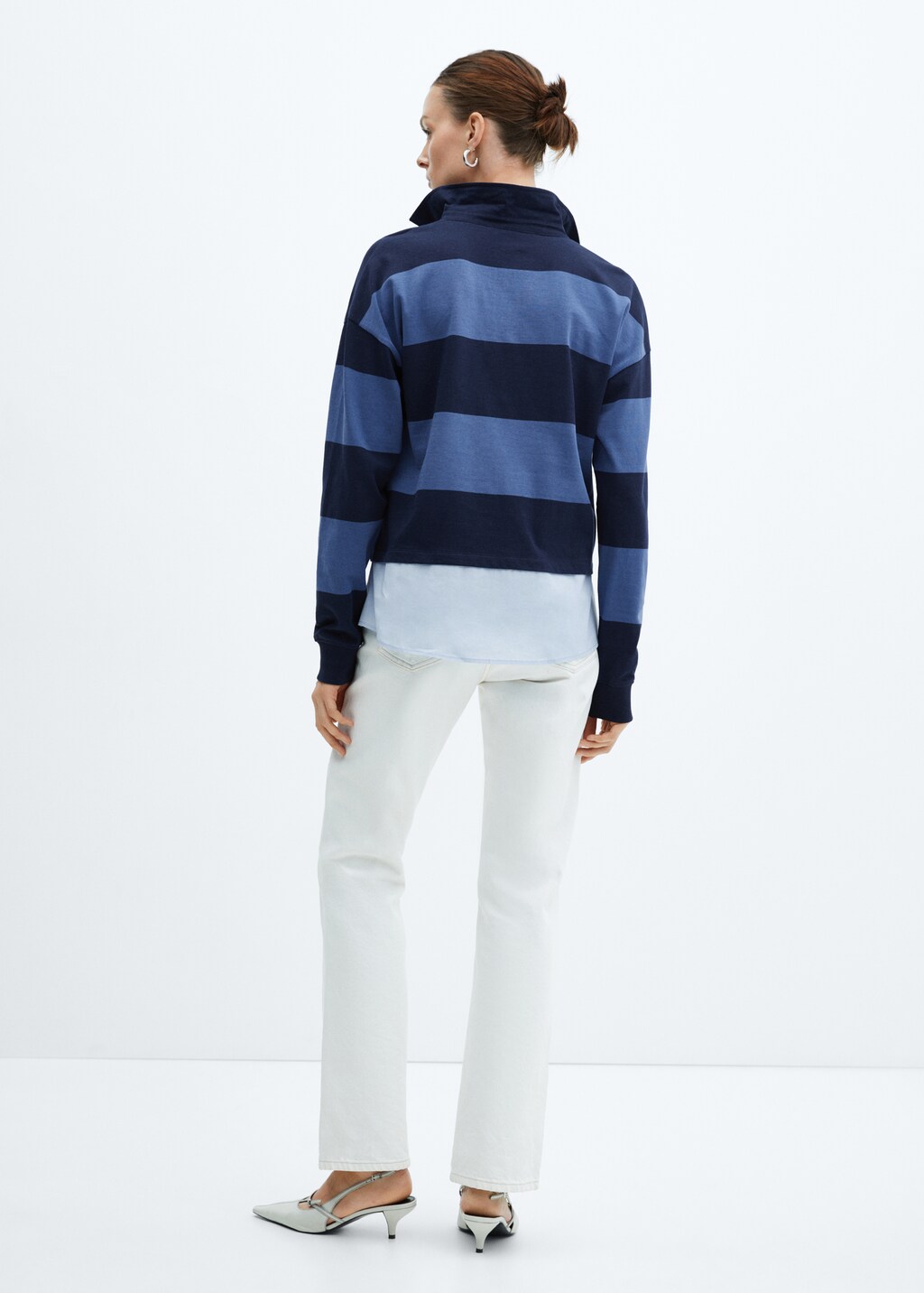 Striped combined polo shirt  - Reverse of the article