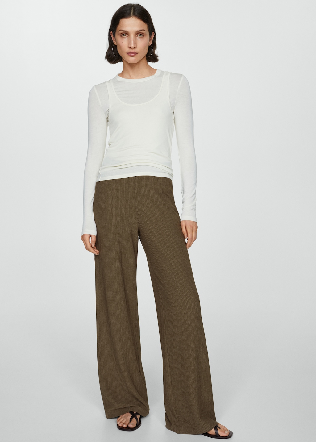 Textured wideleg trousers - Details of the article 2