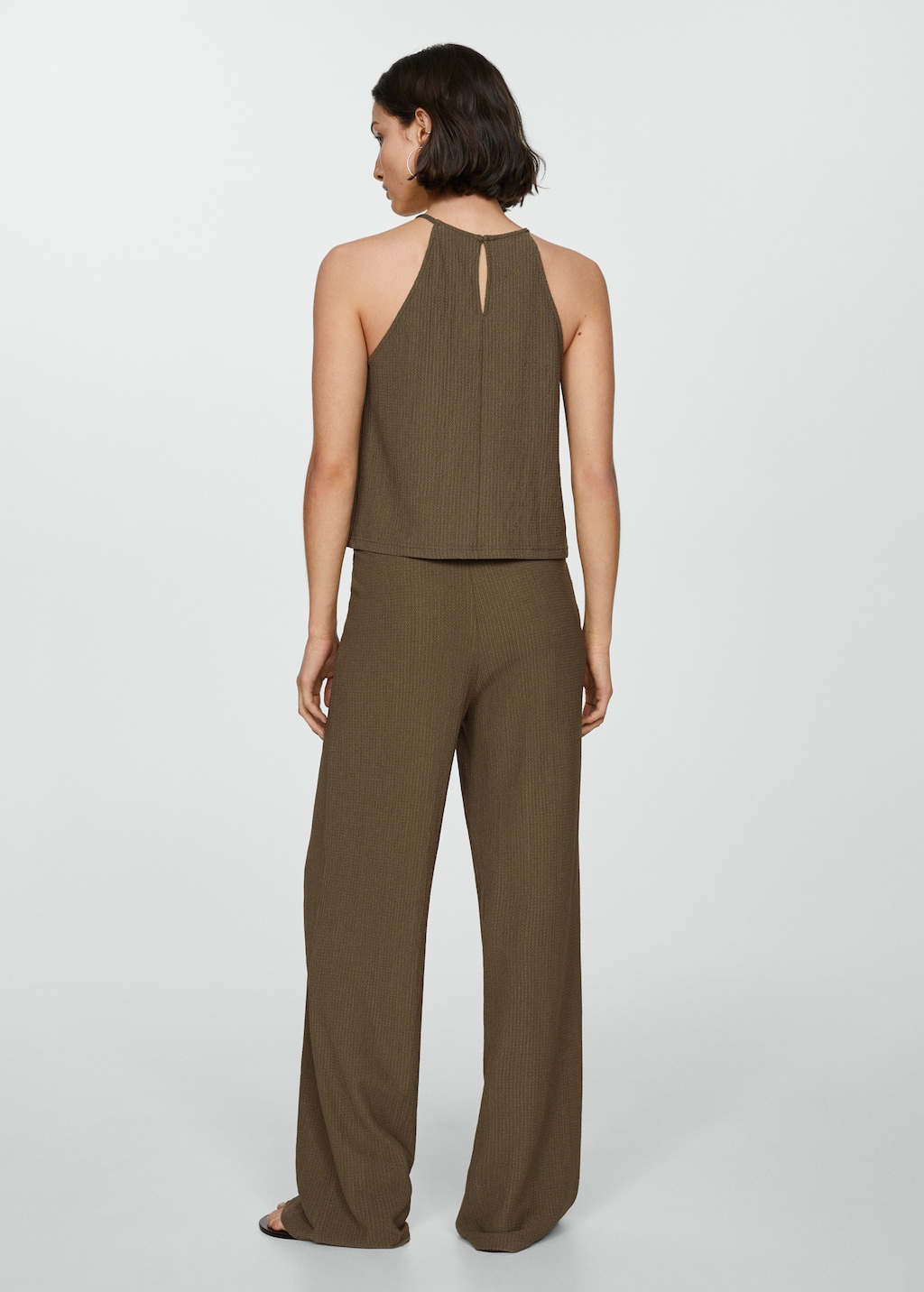 Textured wideleg trousers - Reverse of the article