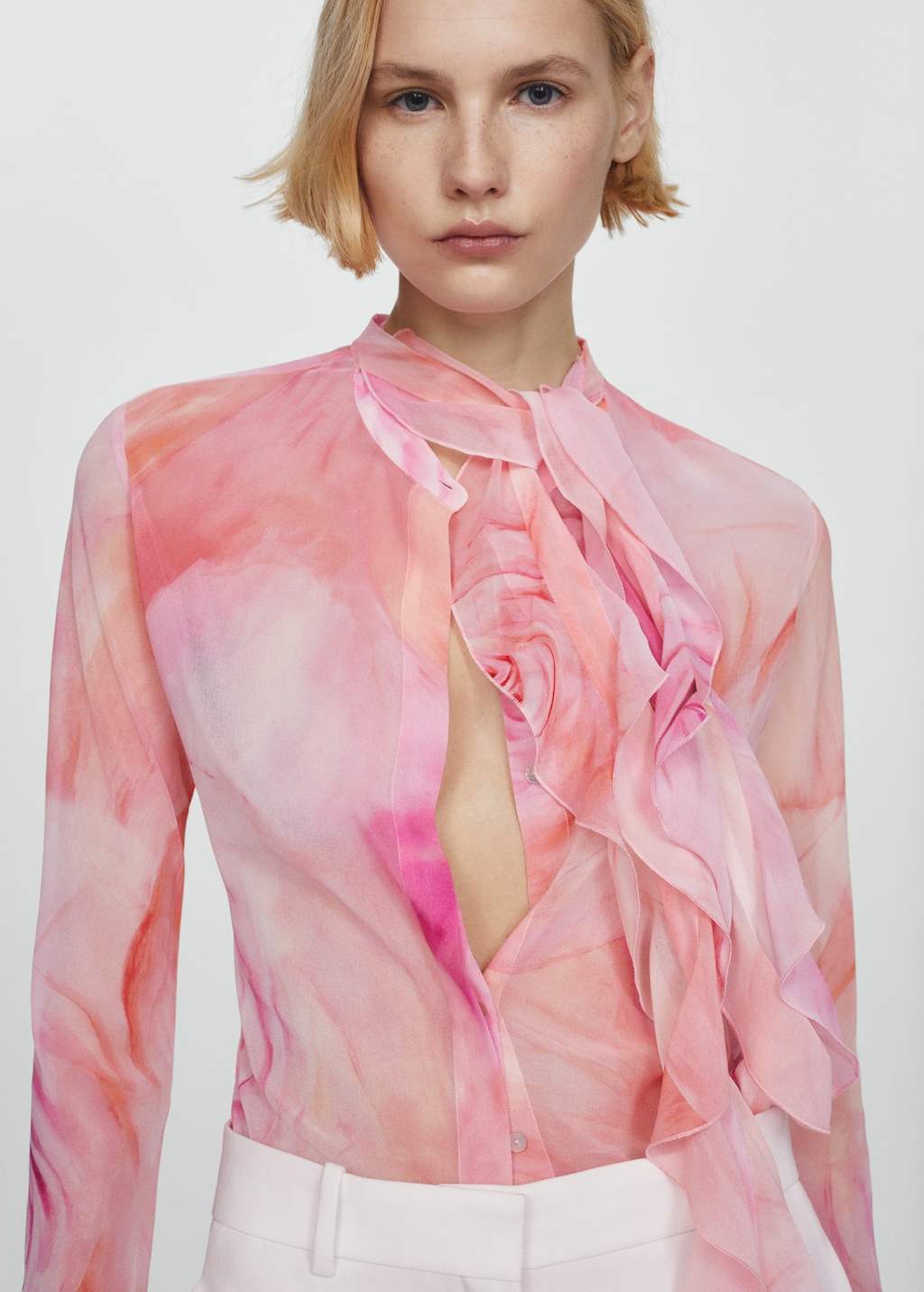 Ruffles printed blouse - Details of the article 1