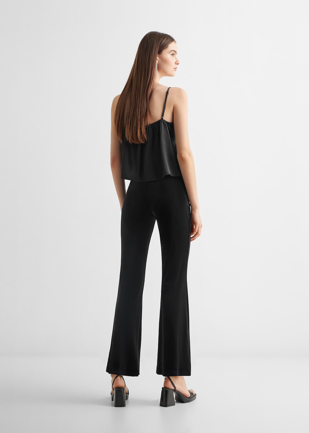 Straight velvet trousers - Reverse of the article