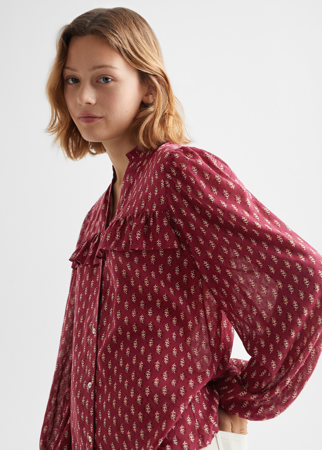 Ruffles printed blouse - Details of the article 1