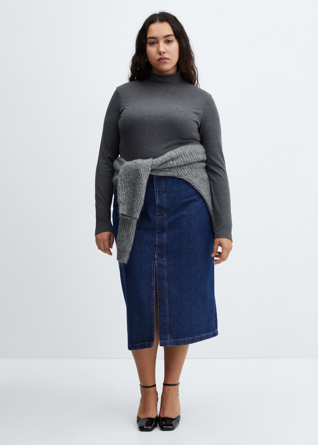 Denim midi-skirt - Details of the article 3