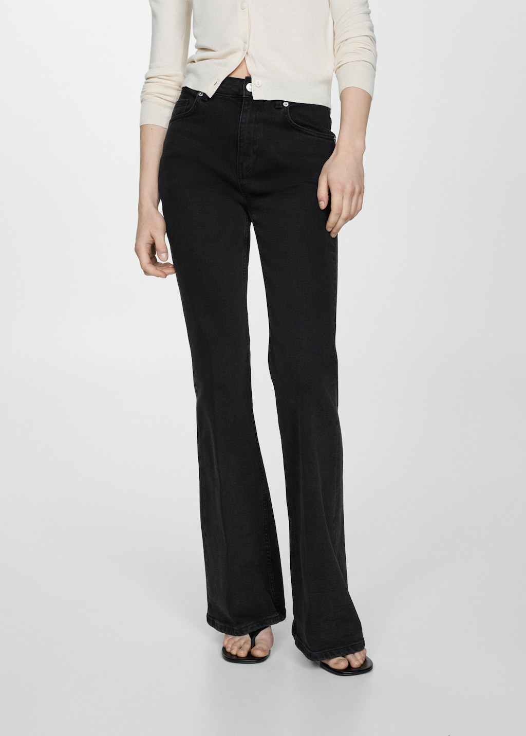 High-waist flared jeans - Medium plane