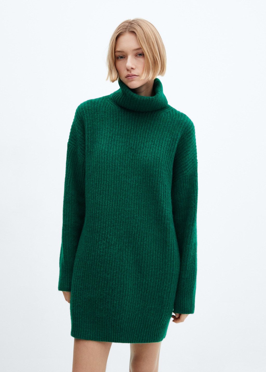 Ribbed turtleneck dress - Medium plane