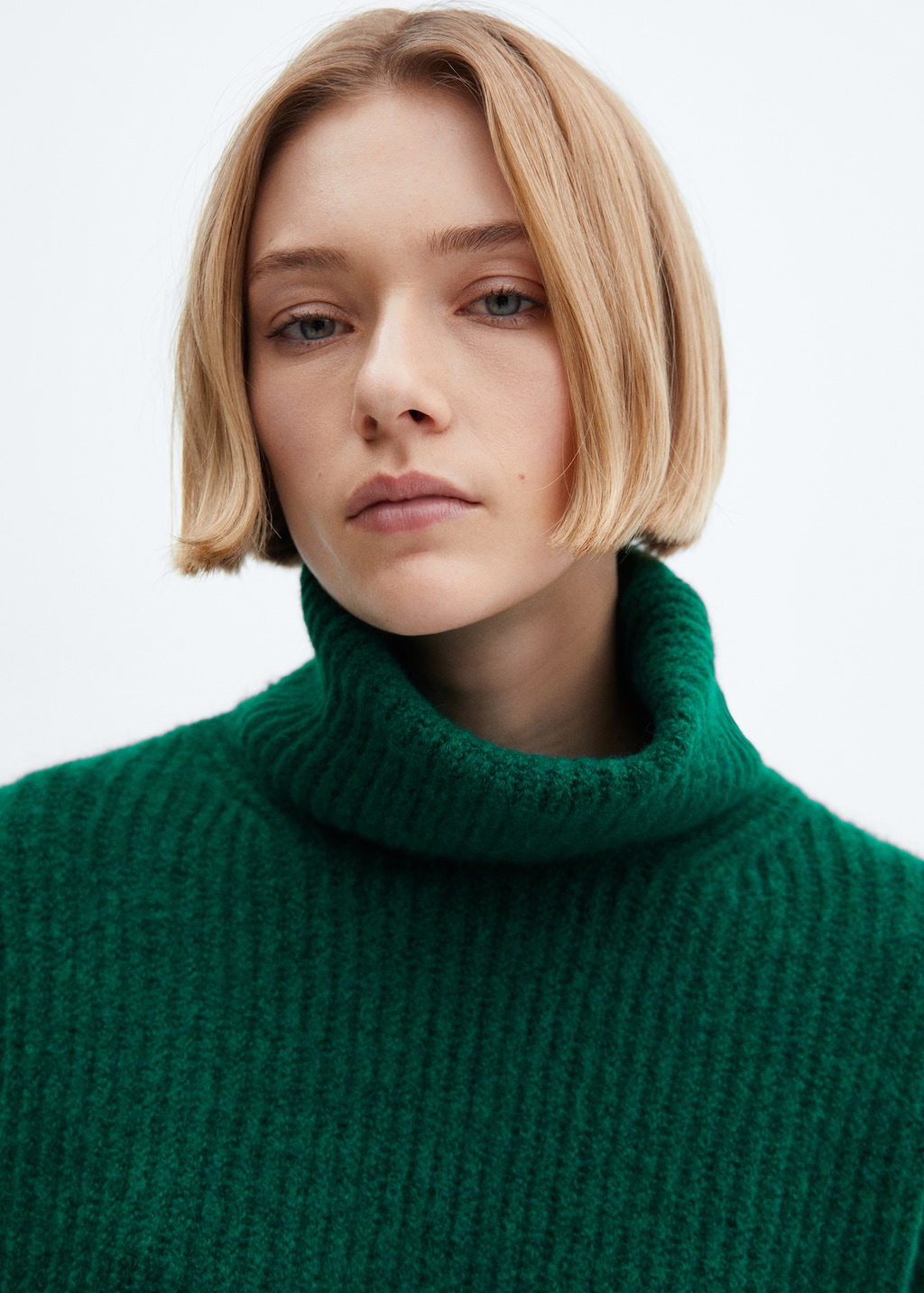 Ribbed turtleneck dress - Details of the article 1